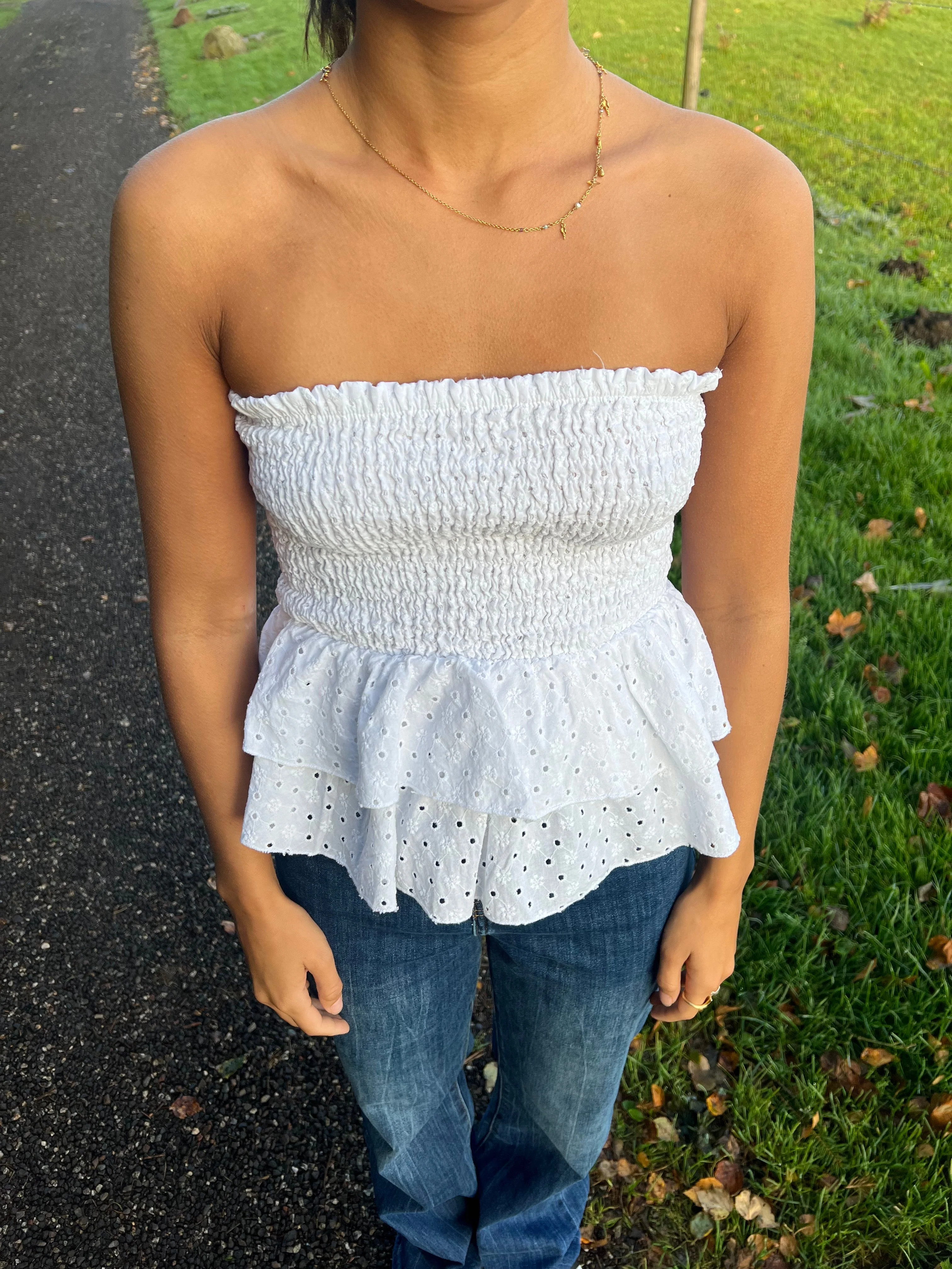 Milla broderi anglaise top - White 11 Milla broderi anglaise top - White