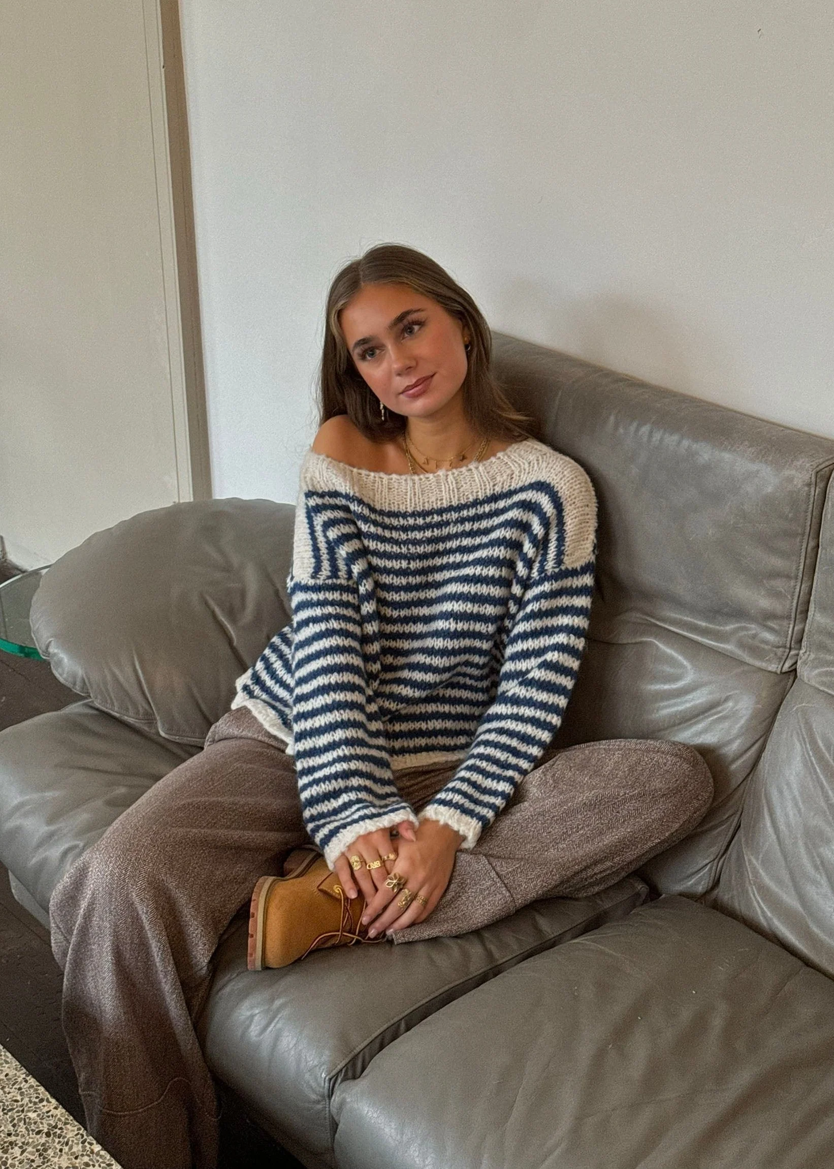 Odetta striped sweater - White/navy 3 Odetta striped sweater - White/navy