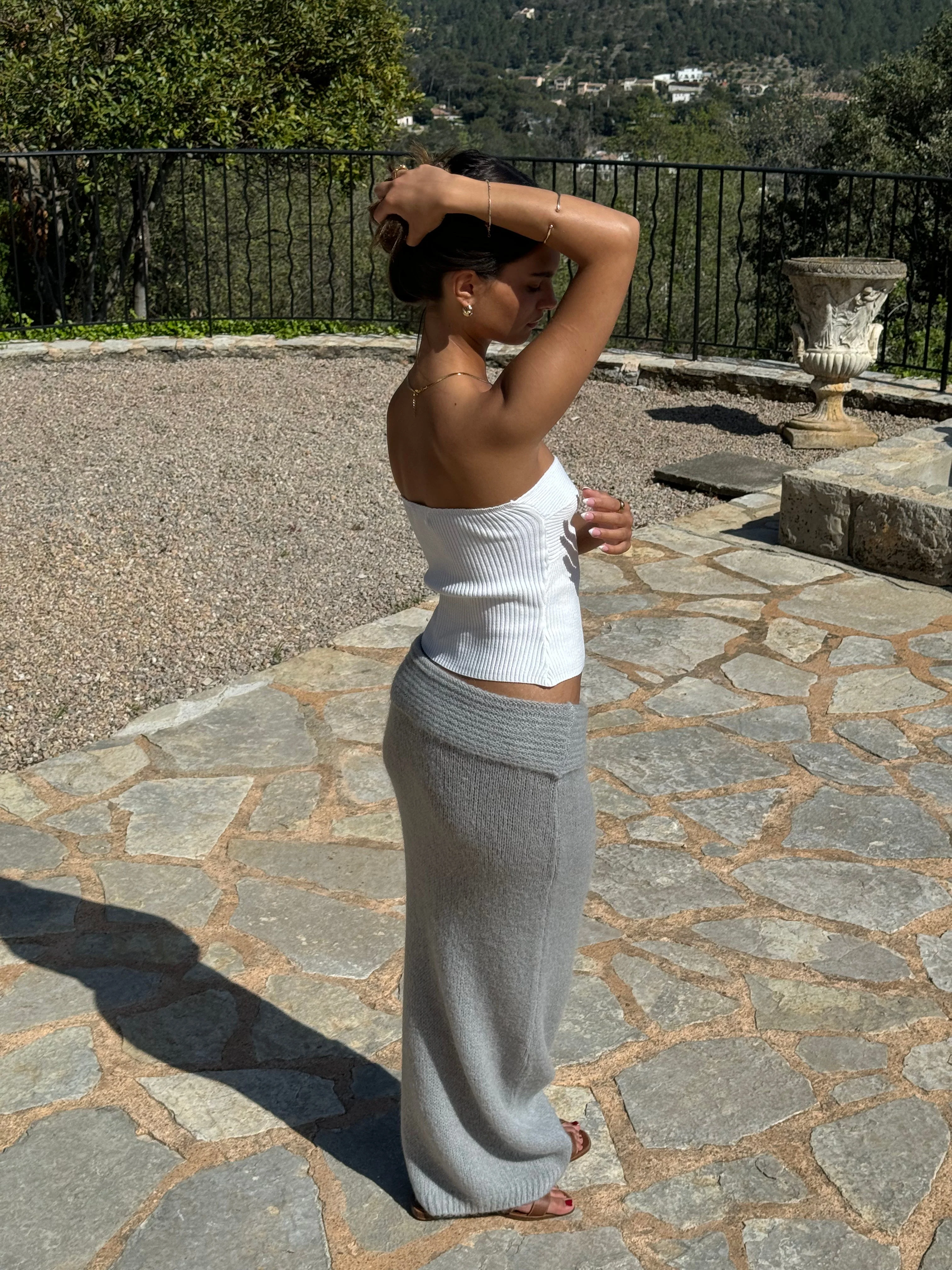 Sefina maxi knitted skirt - Grey 3 Sefina maxi knitted skirt - Grey