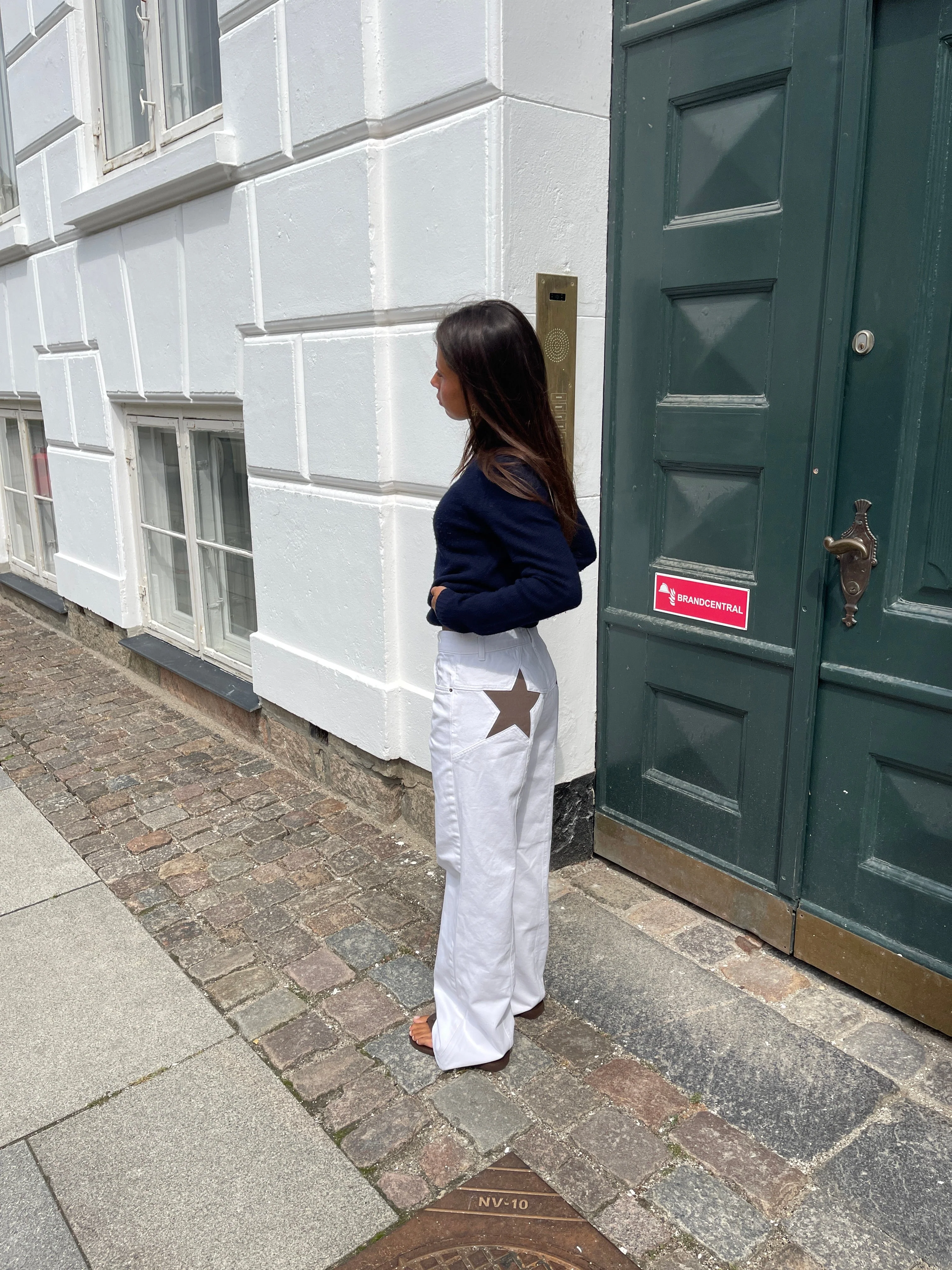 Star jeans with brown stars - White 2 Star jeans with brown stars - White