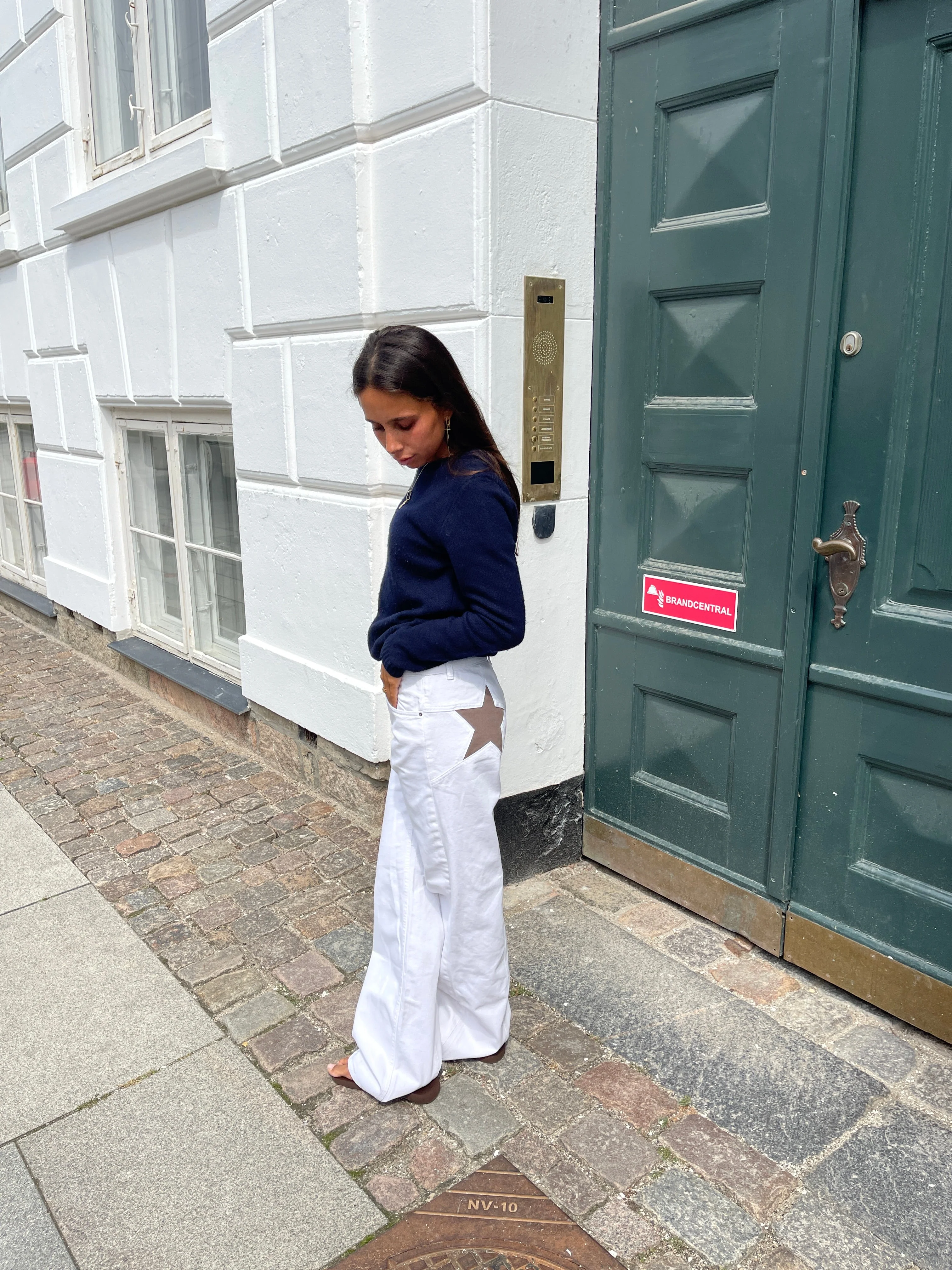 Star jeans with brown stars - White 4 Star jeans with brown stars - White