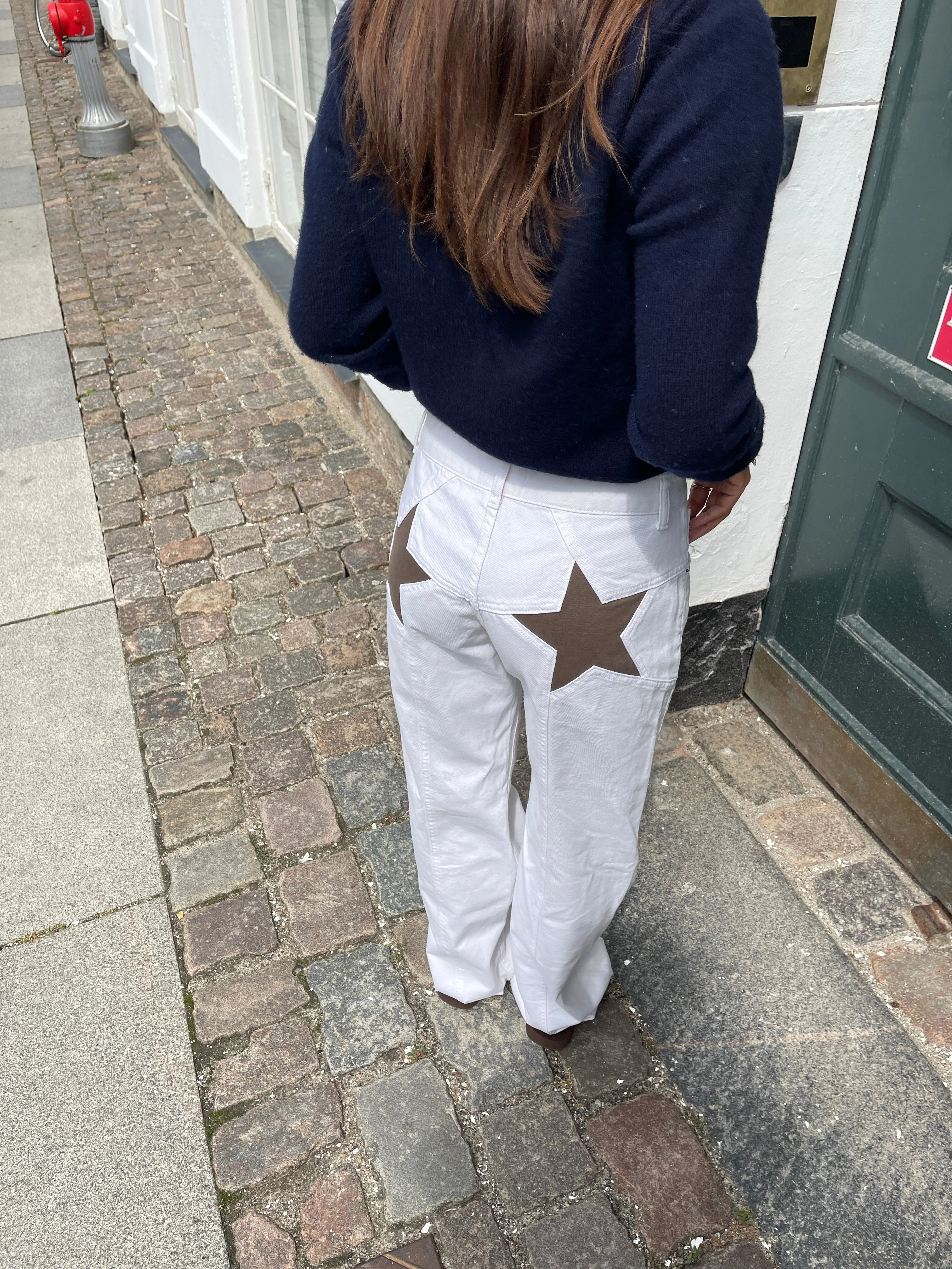 Star jeans with brown stars - White 6 Star jeans with brown stars - White