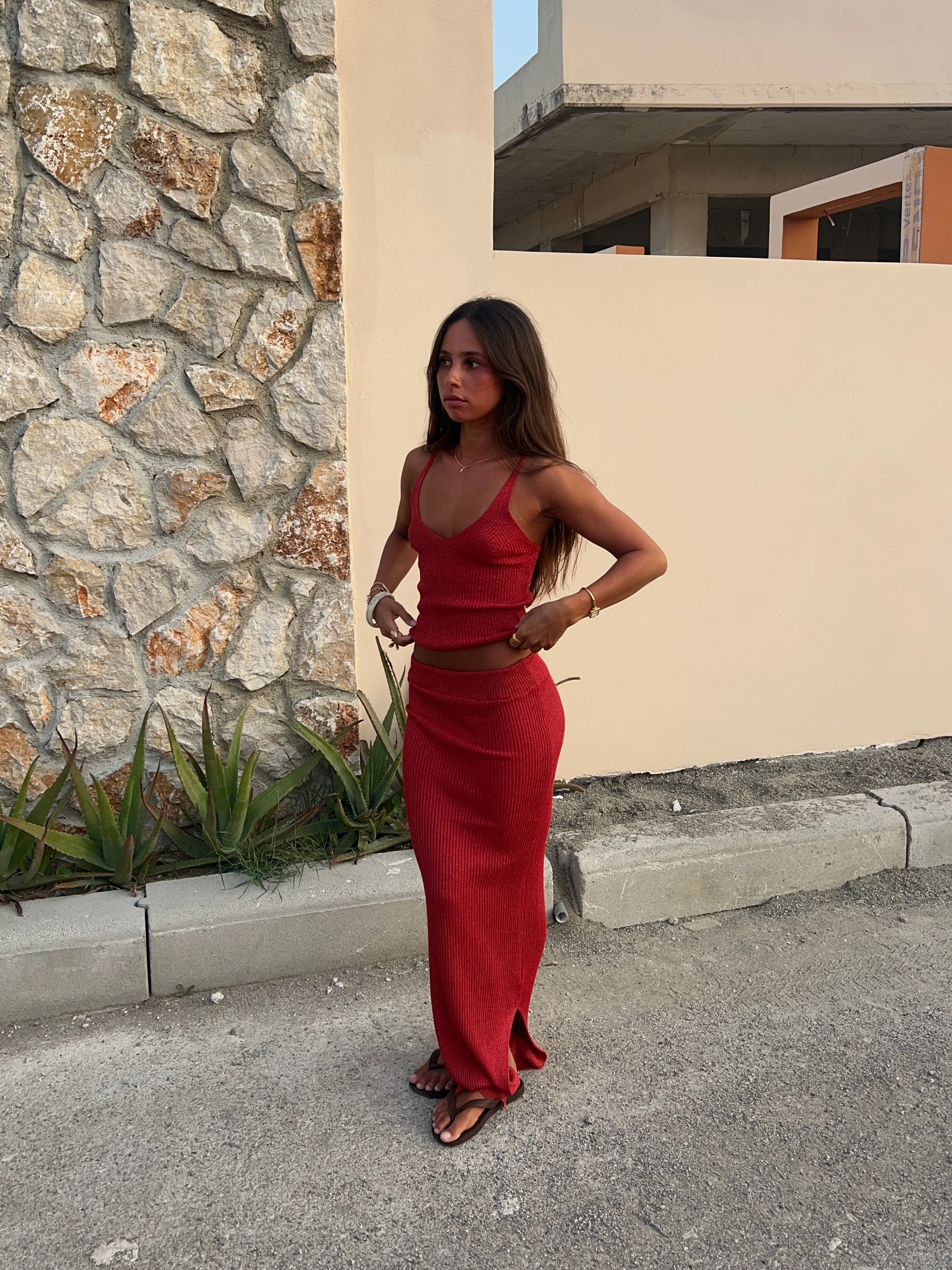 Malie glitter tank top - Red 5 Malie glitter tank top - Red
