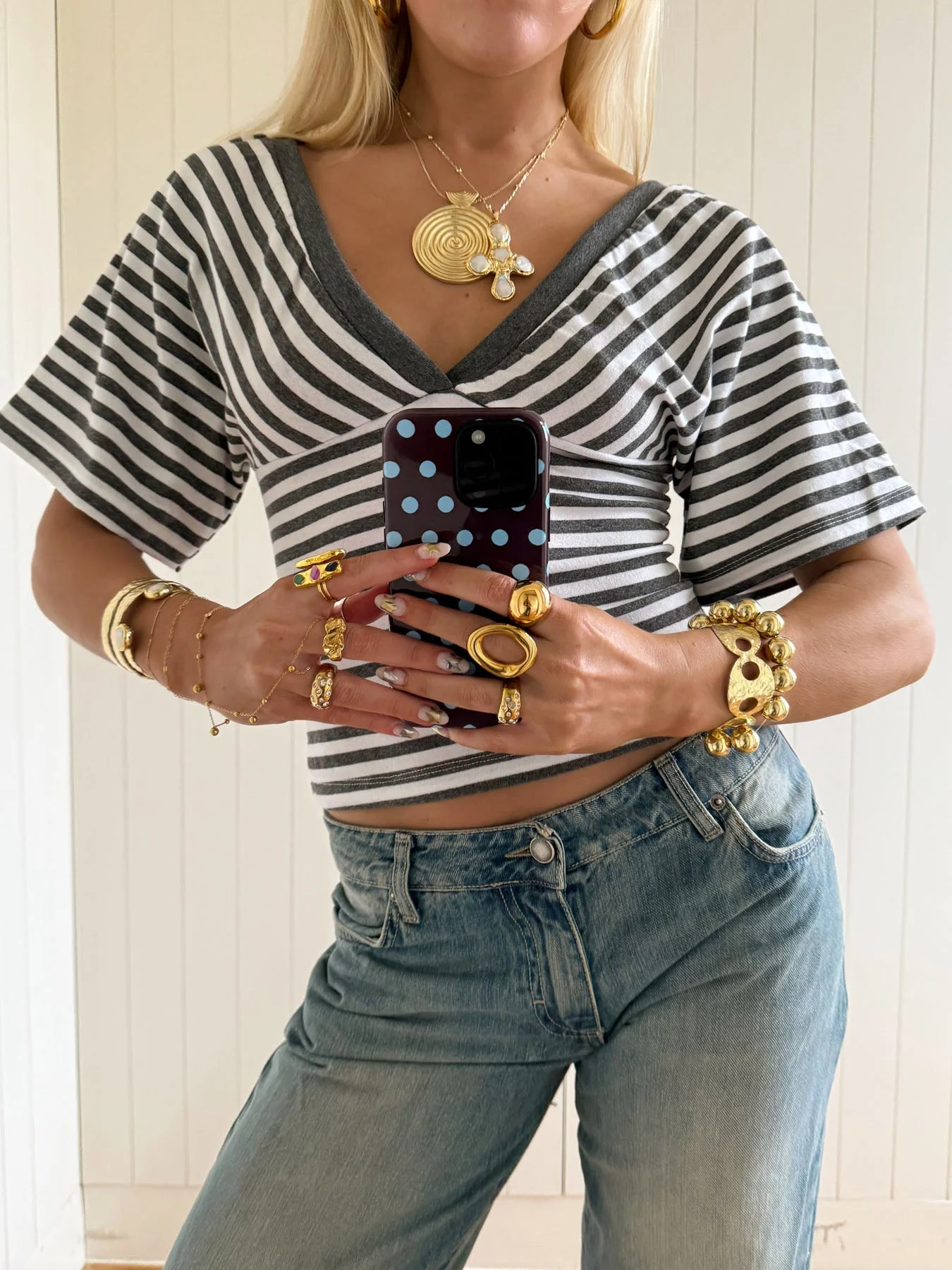 Scandivv blouse with stripes - Grey/white 10 Scandivv blouse with stripes - Grey/white
