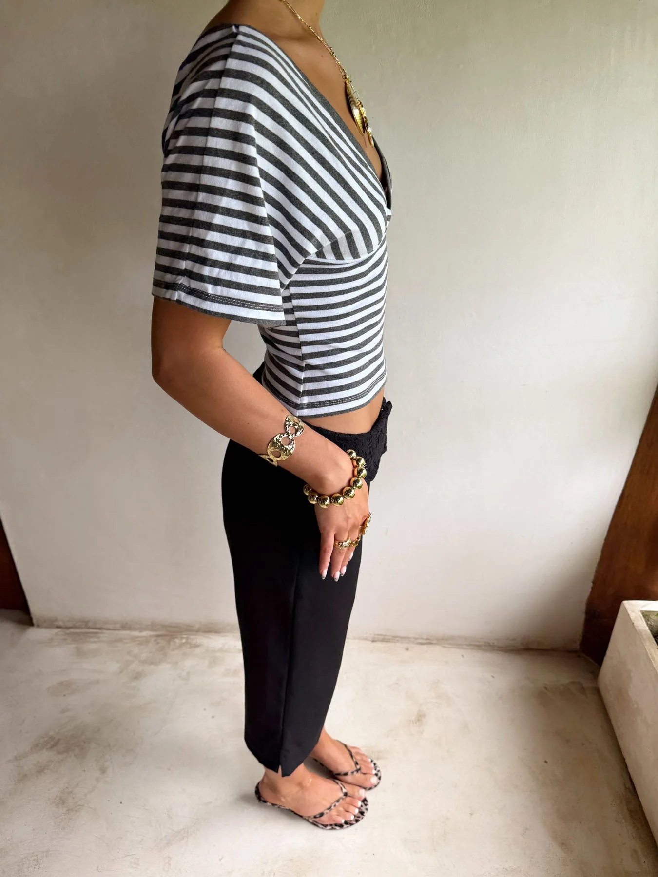 Scandivv blouse with stripes - Grey/white 12 Scandivv blouse with stripes - Grey/white