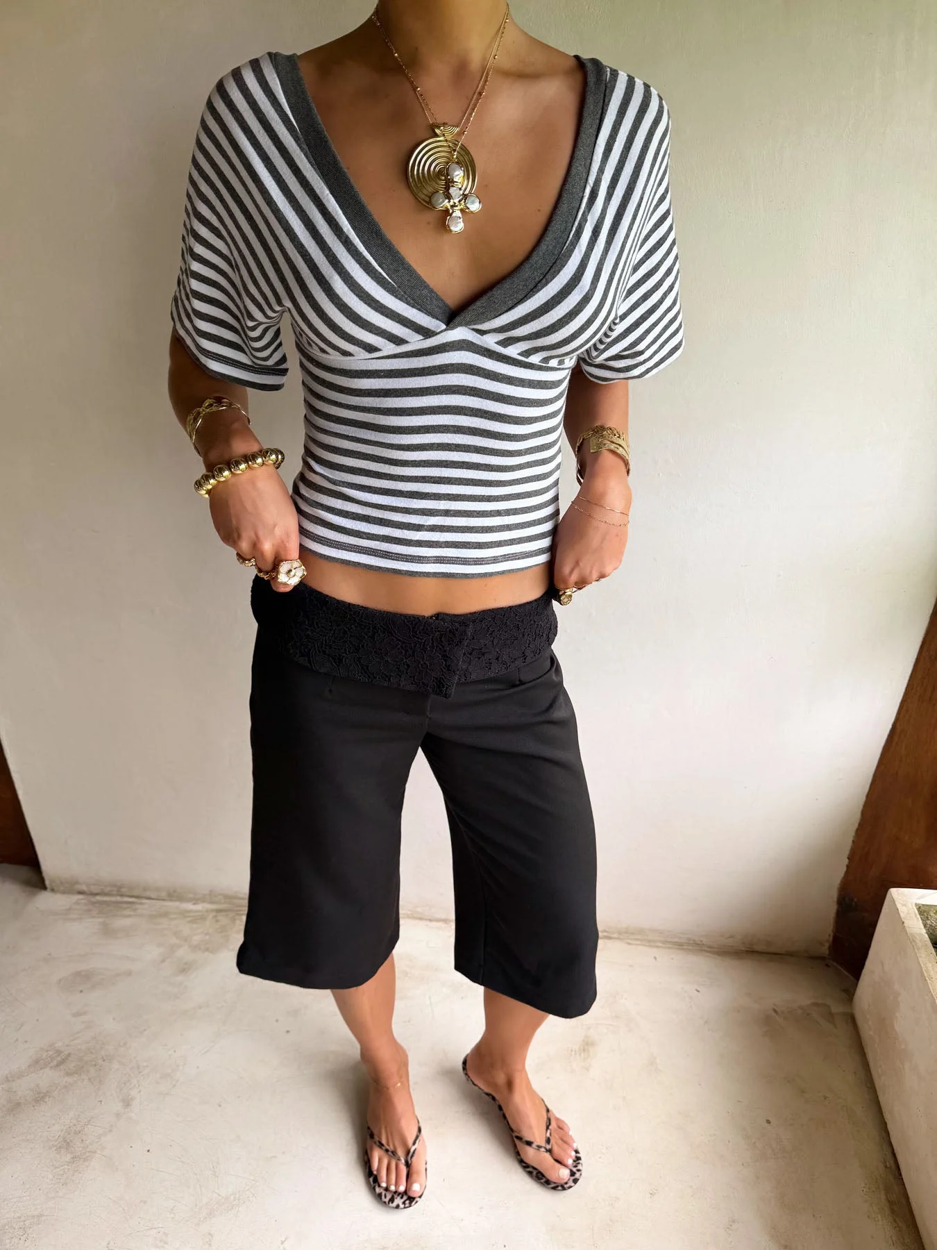 Scandivv blouse with stripes - Grey/white 5 Scandivv blouse with stripes - Grey/white