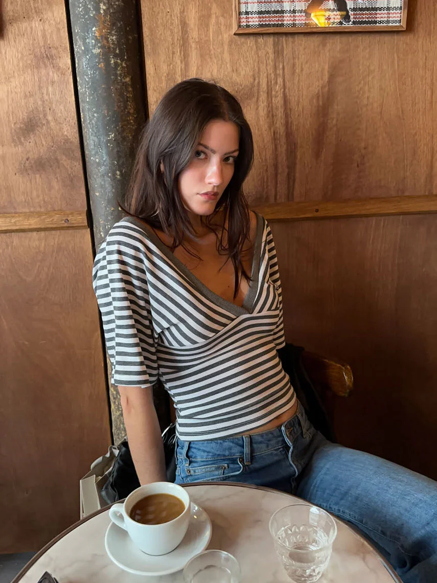 Scandivv blouse with stripes - Grey/white 9 Scandivv blouse with stripes - Grey/white