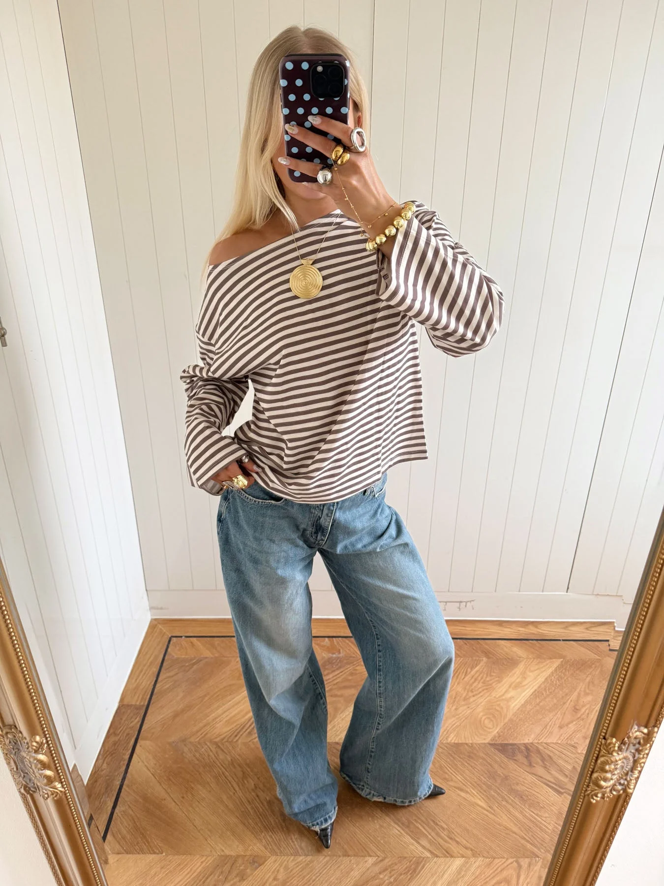 Scandivv blouse with stripes – taupe/white 10 Scandivv blouse with stripes – taupe/white