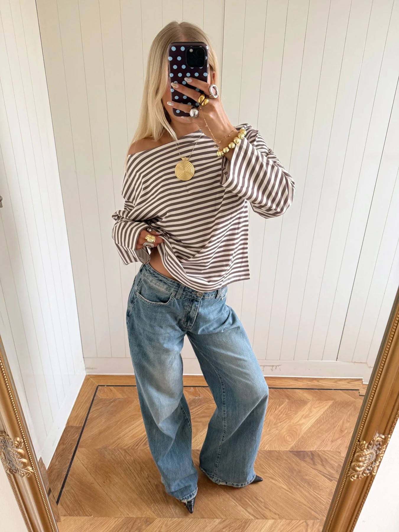 Scandivv blouse with stripes – taupe/white 7 Scandivv blouse with stripes – taupe/white
