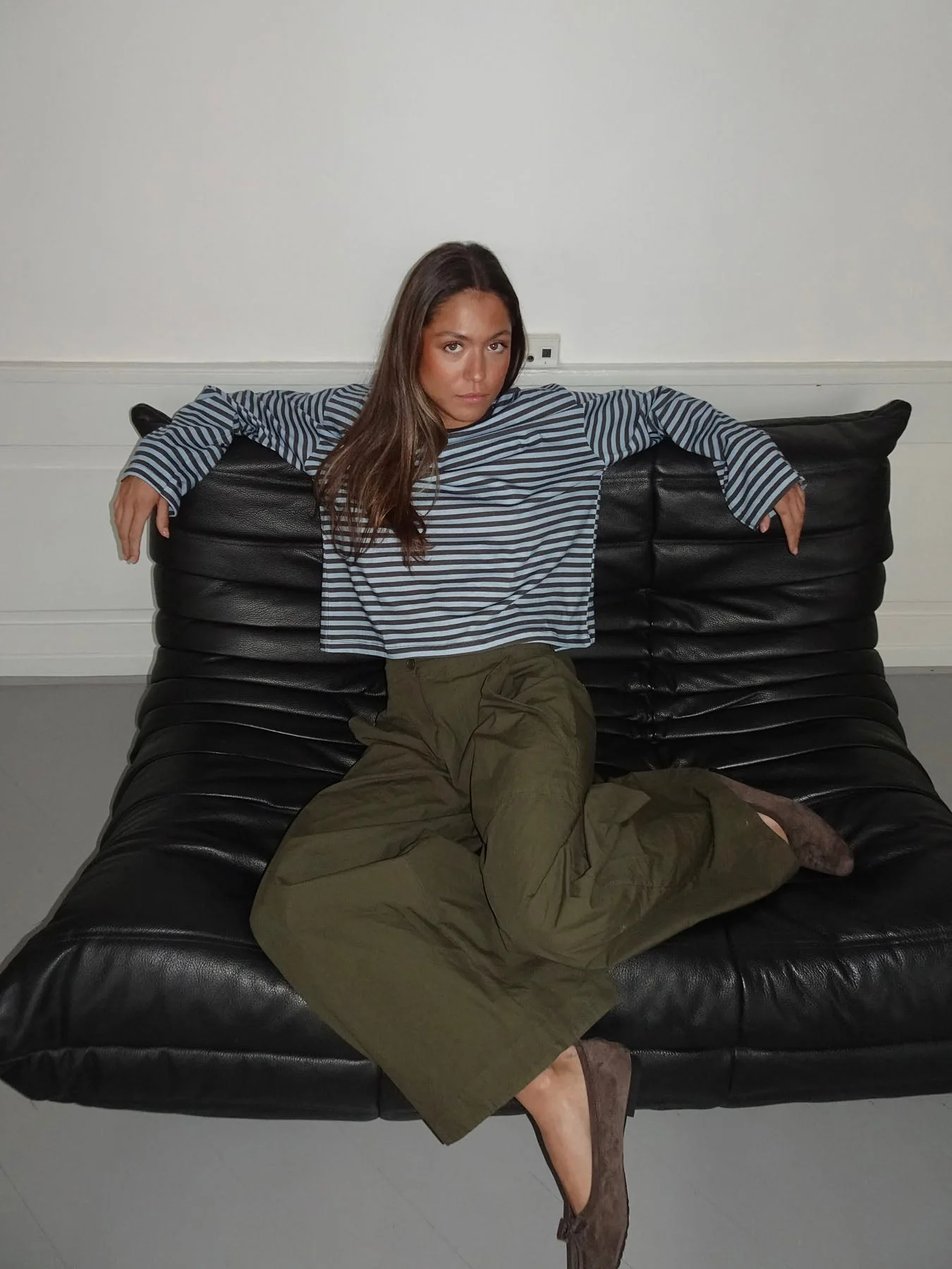 Lura striped blouse - Blue/brown