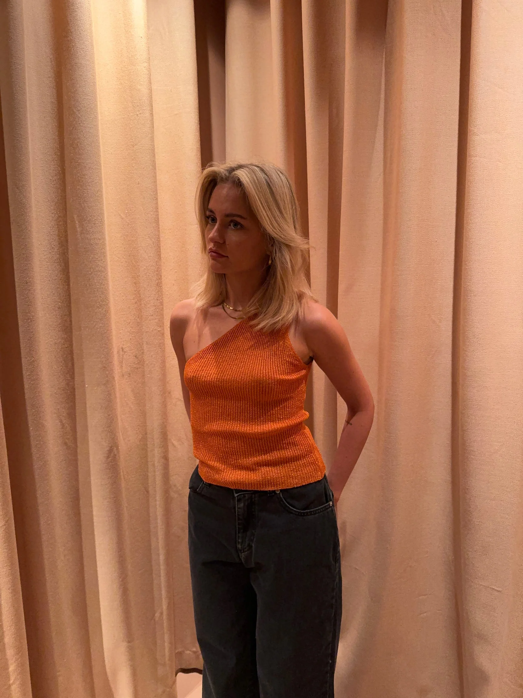 Cathie one shoulder top - Orange 16 Cathie one shoulder top - Orange