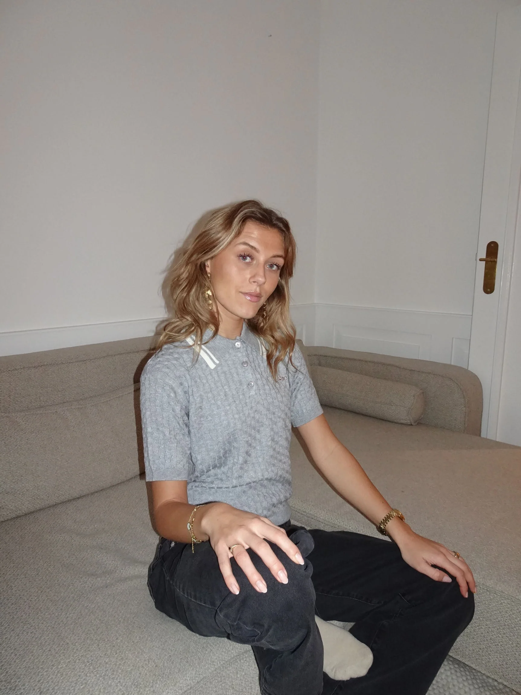 Leontine cable-knit polo - Grey 10 Leontine cable-knit polo - Grey