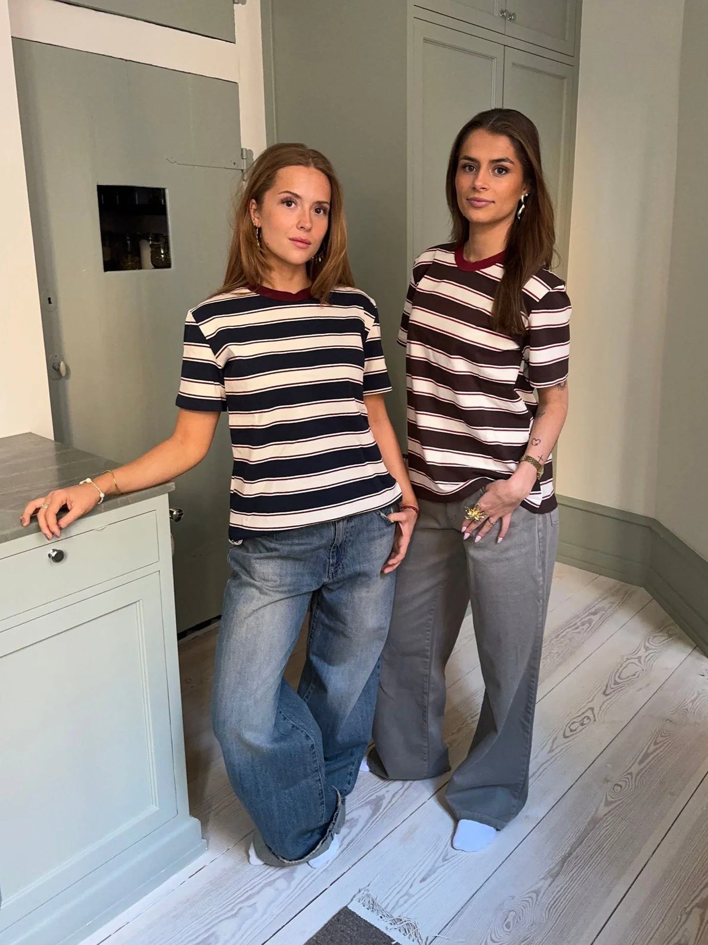 Estella striped t-shirt - Brown/Burgundy