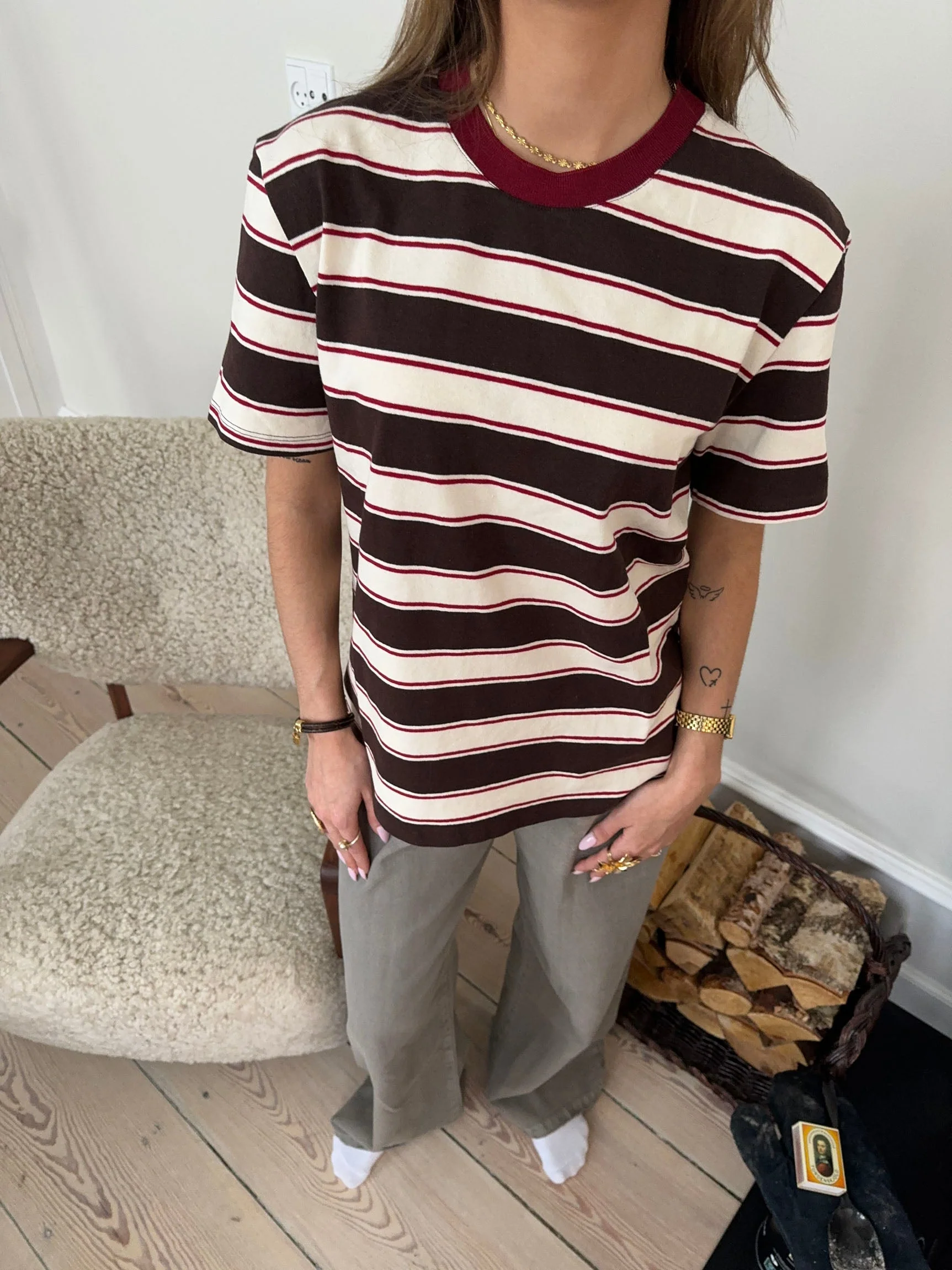 Estella striped t-shirt - Brown/Burgundy 8 Estella striped t-shirt - Brown/Burgundy