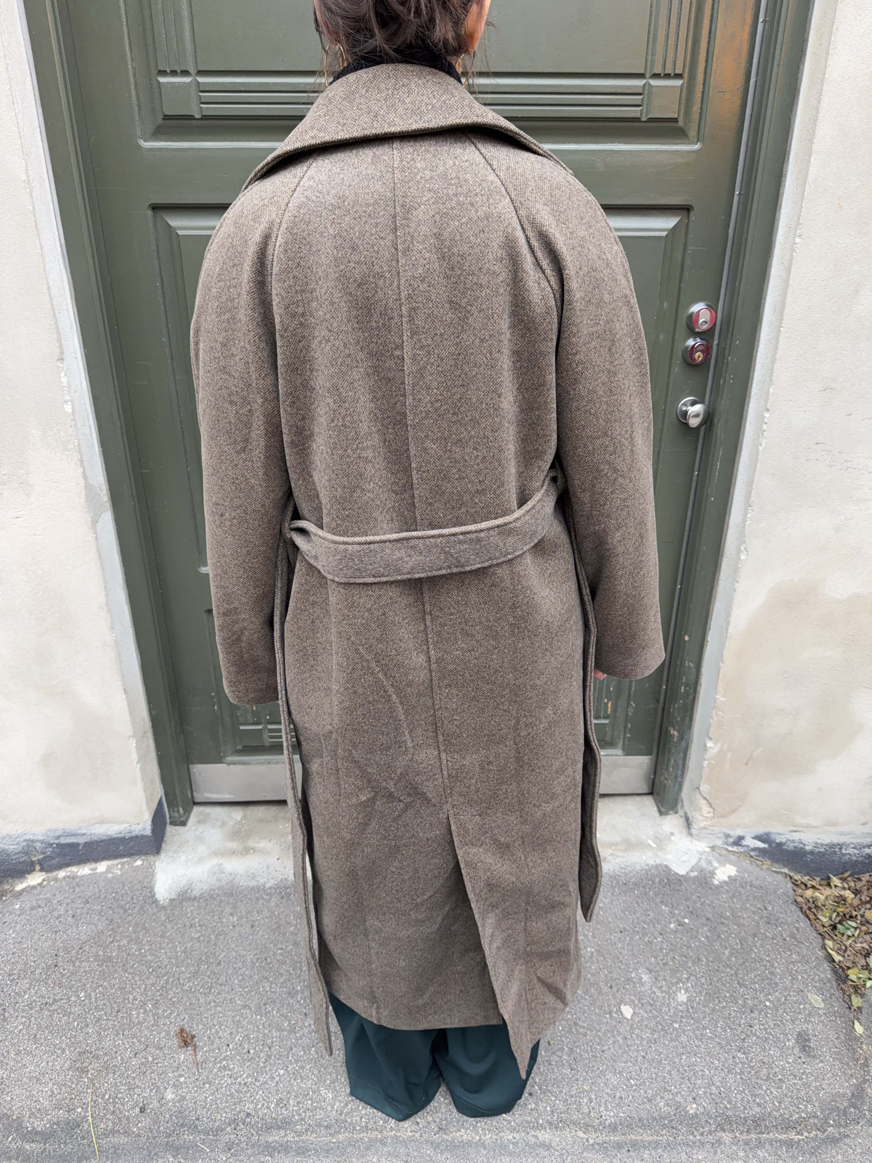 Esther coat with belt - Brown/grey 10 Esther coat with belt - Brown/grey