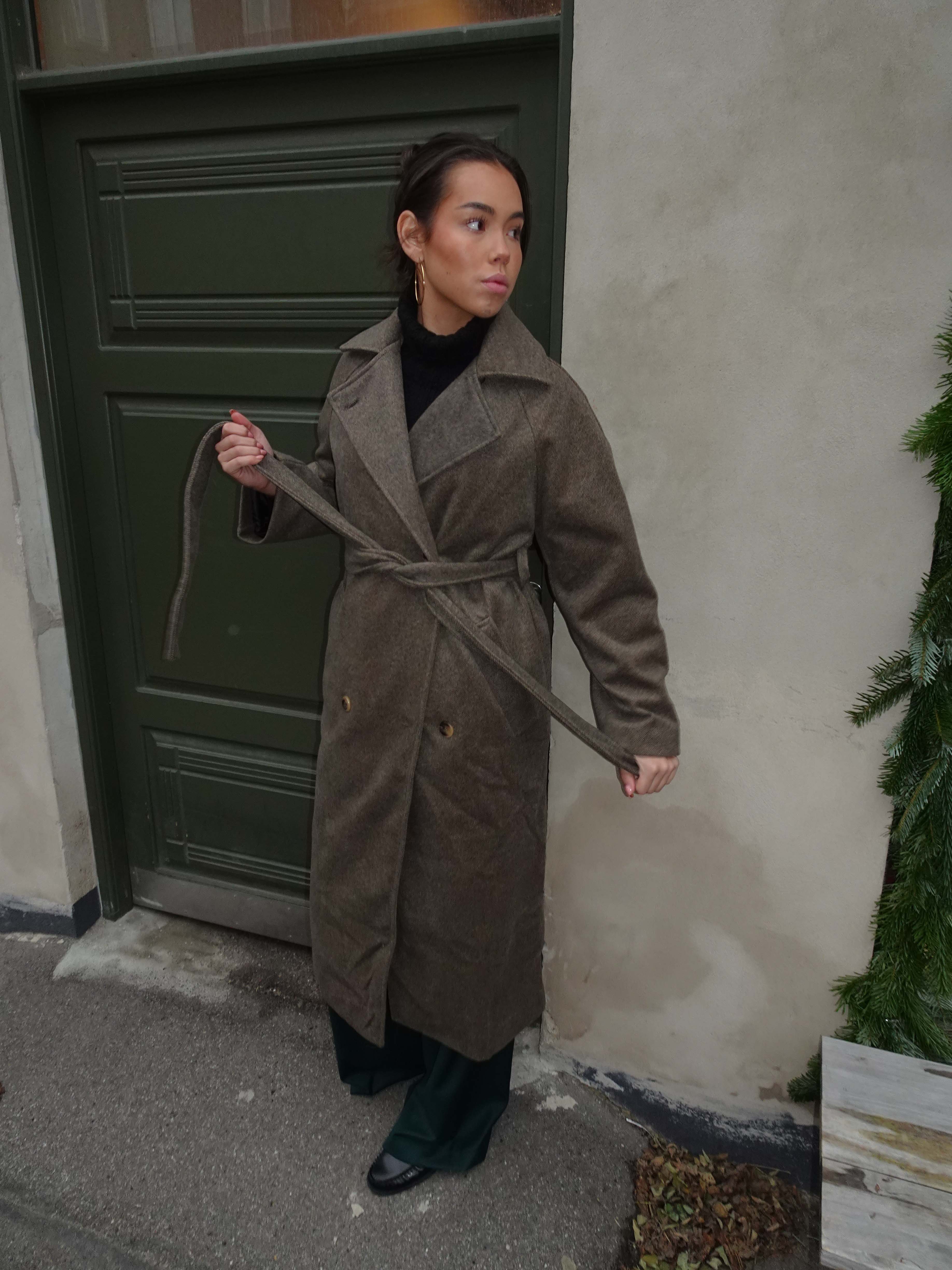 Esther coat with belt - Brown/grey 4 Esther coat with belt - Brown/grey