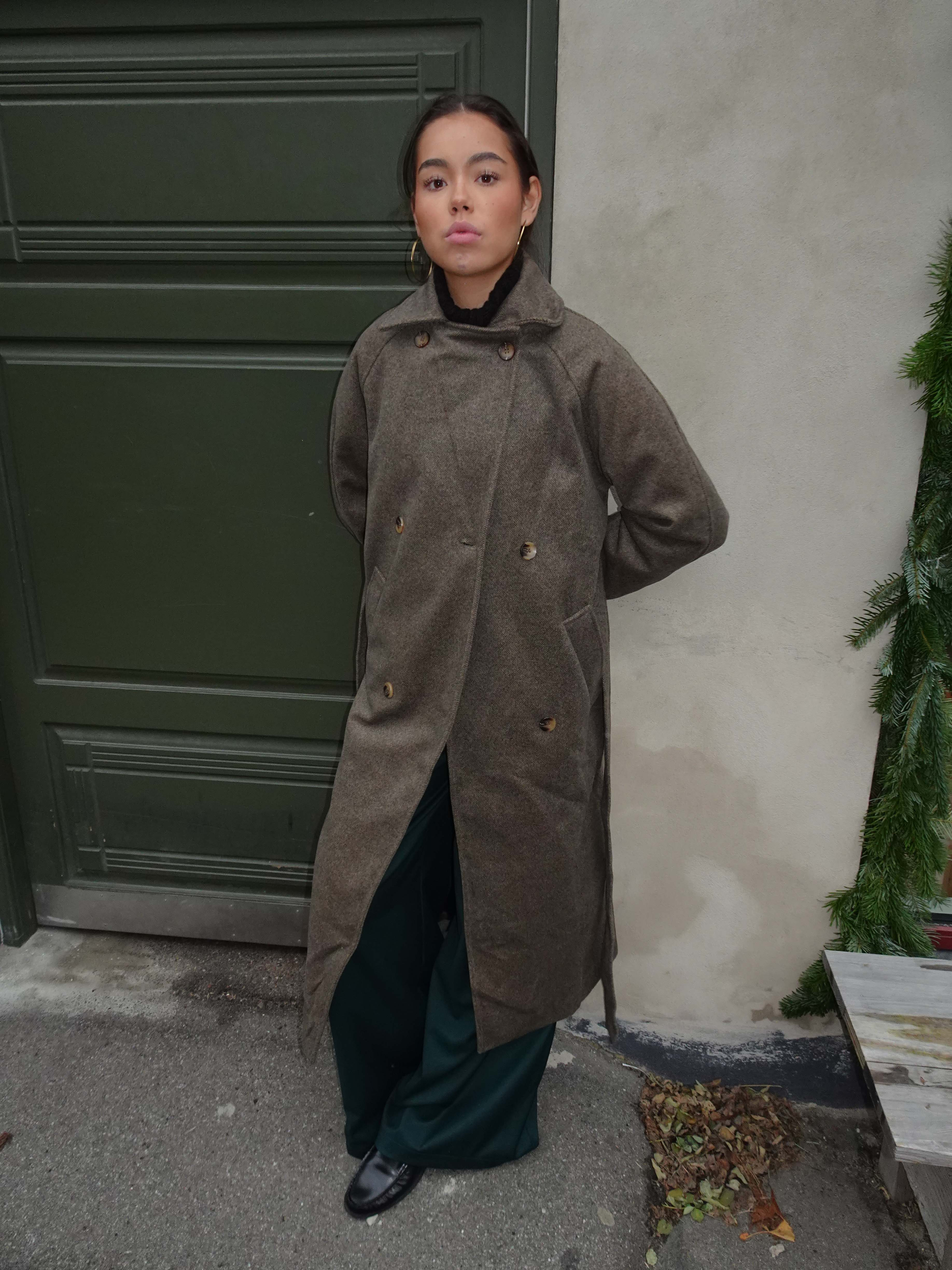 Esther coat with belt - Brown/grey 5 Esther coat with belt - Brown/grey