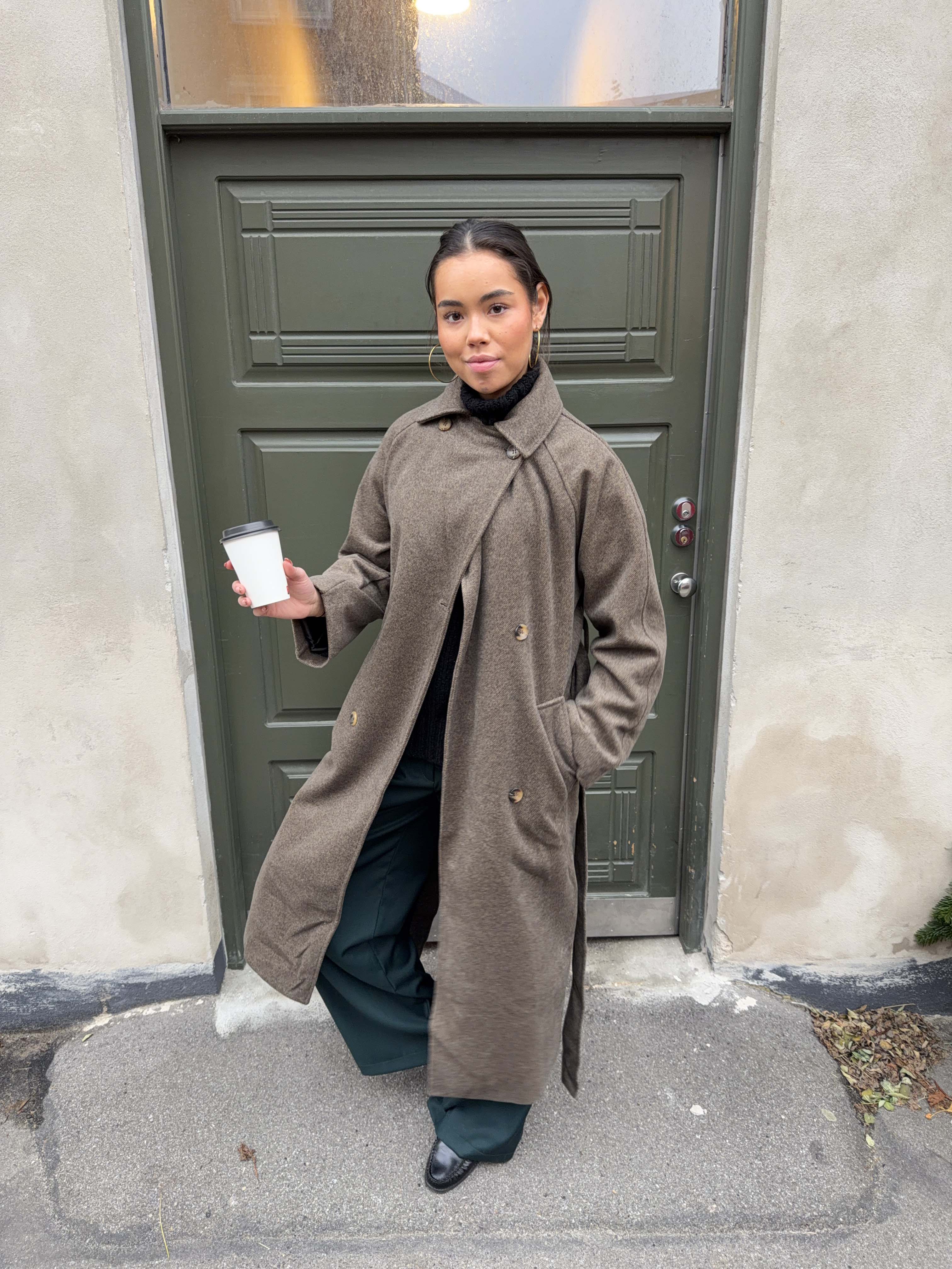 Esther coat with belt - Brown/grey 7 Esther coat with belt - Brown/grey