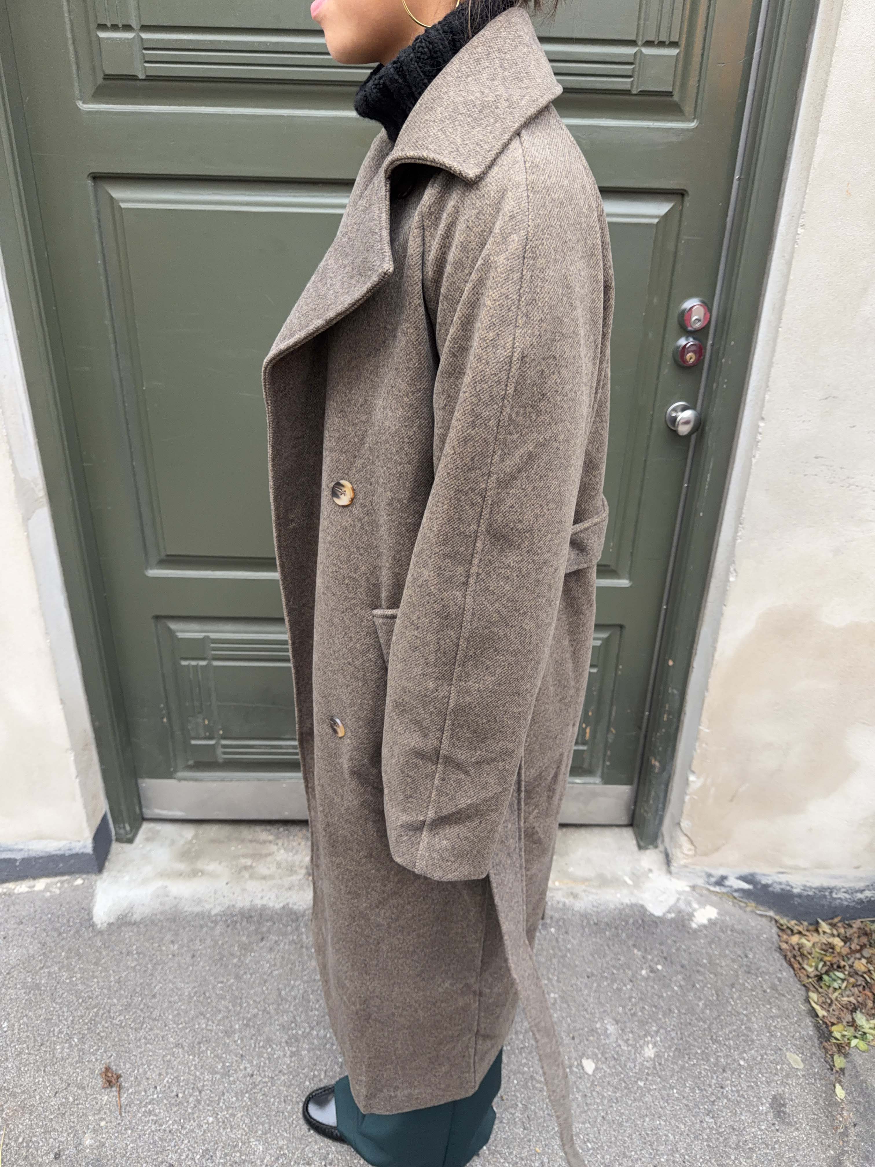 Esther coat with belt - Brown/grey 9 Esther coat with belt - Brown/grey