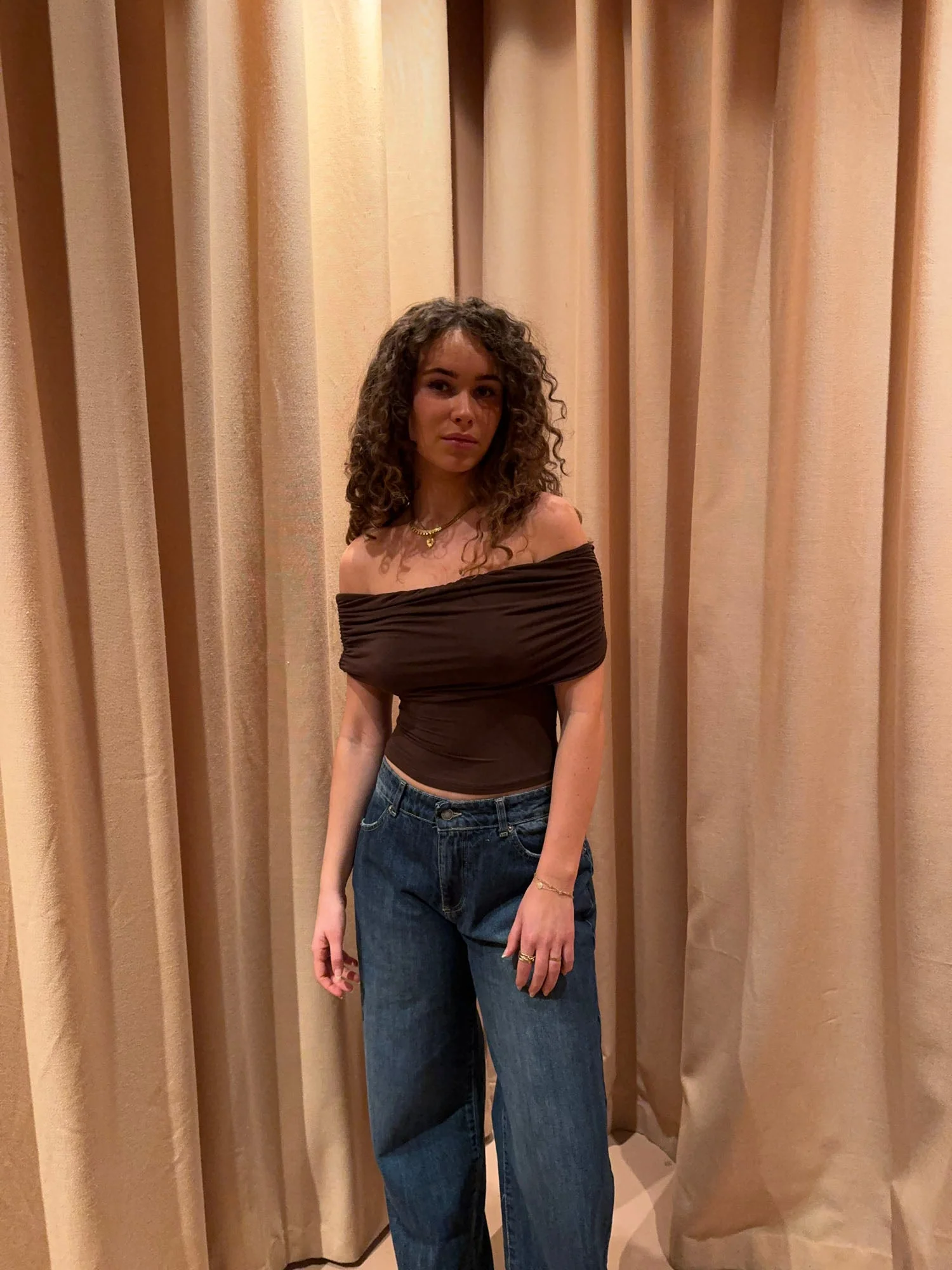 Celora off shoulder top - Brown 11 Celora off shoulder top - Brown