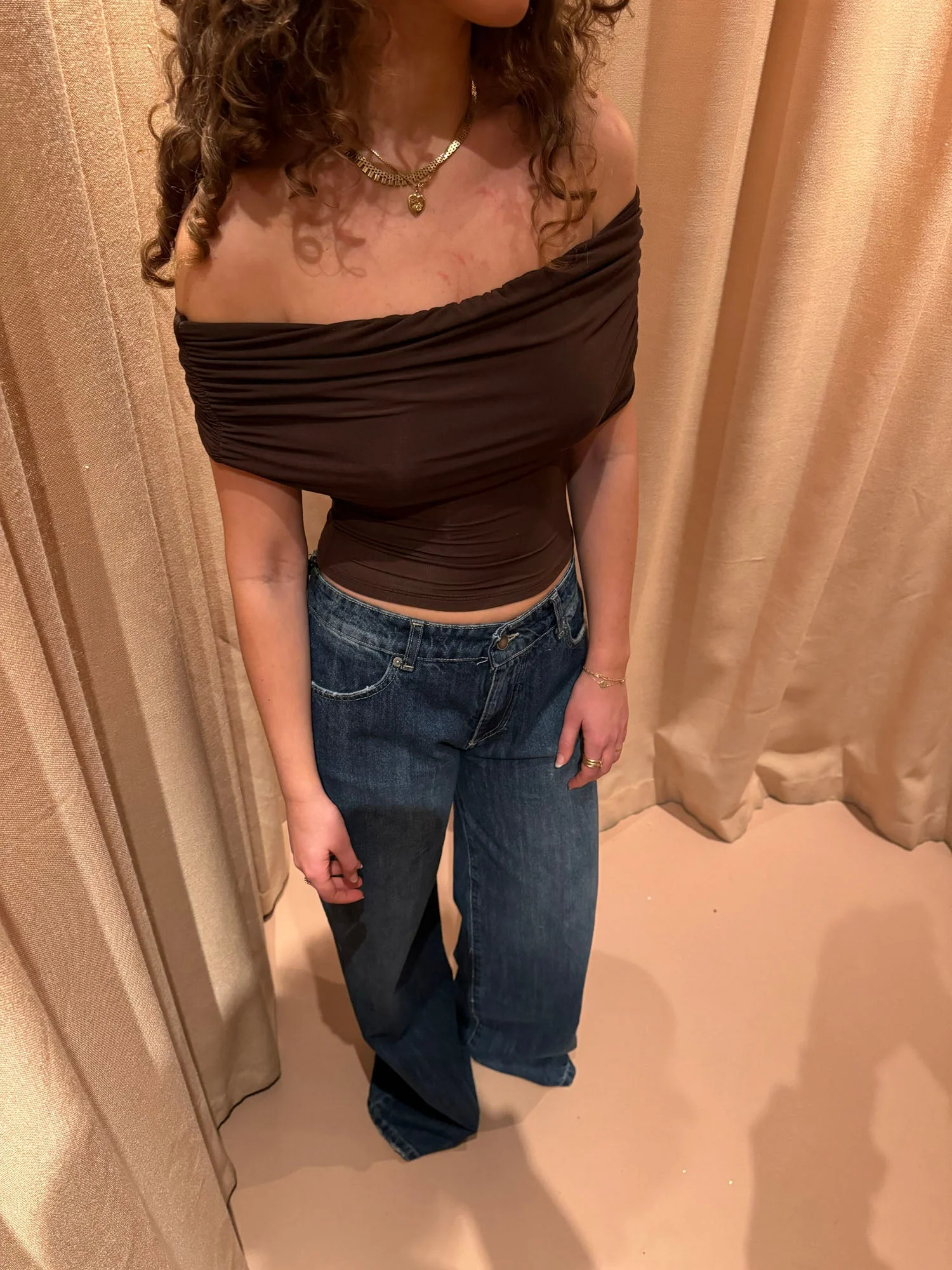 Celora off shoulder top - Brown 7 Celora off shoulder top - Brown