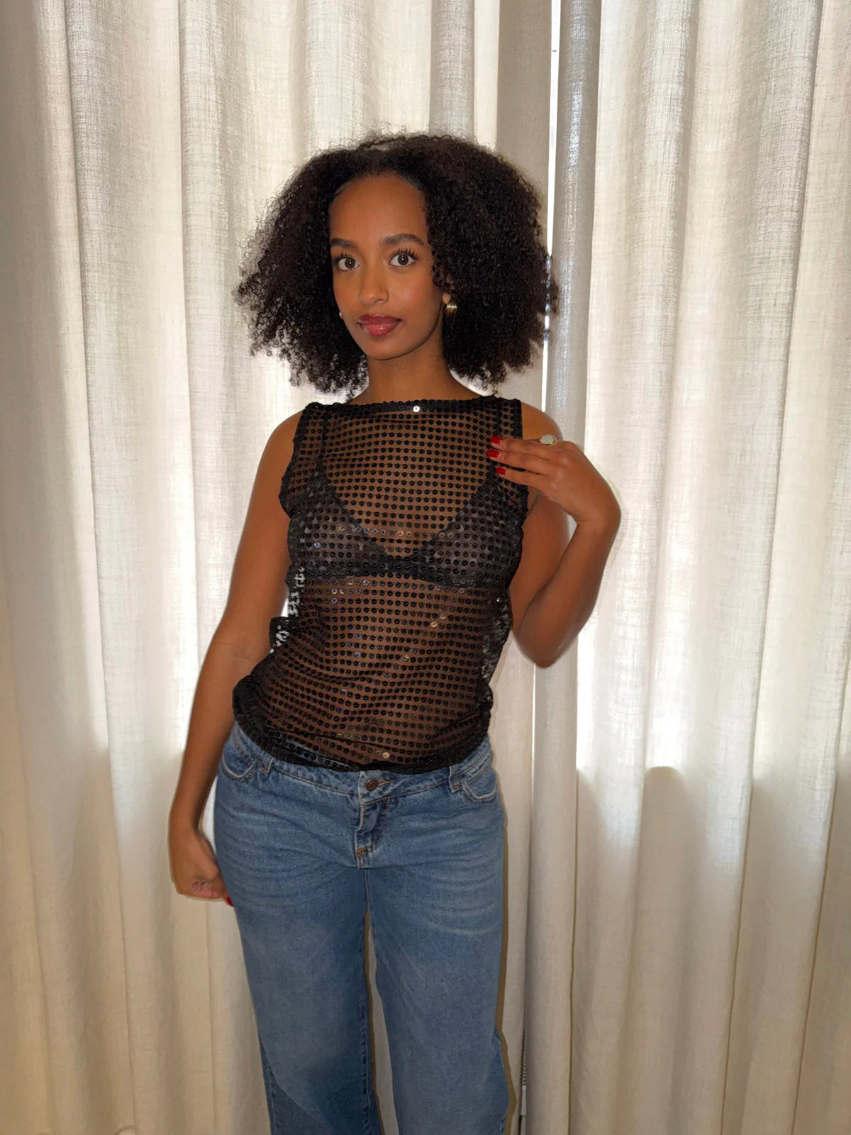 Isobel top with sequins - Black 6 Isobel top with sequins - Black