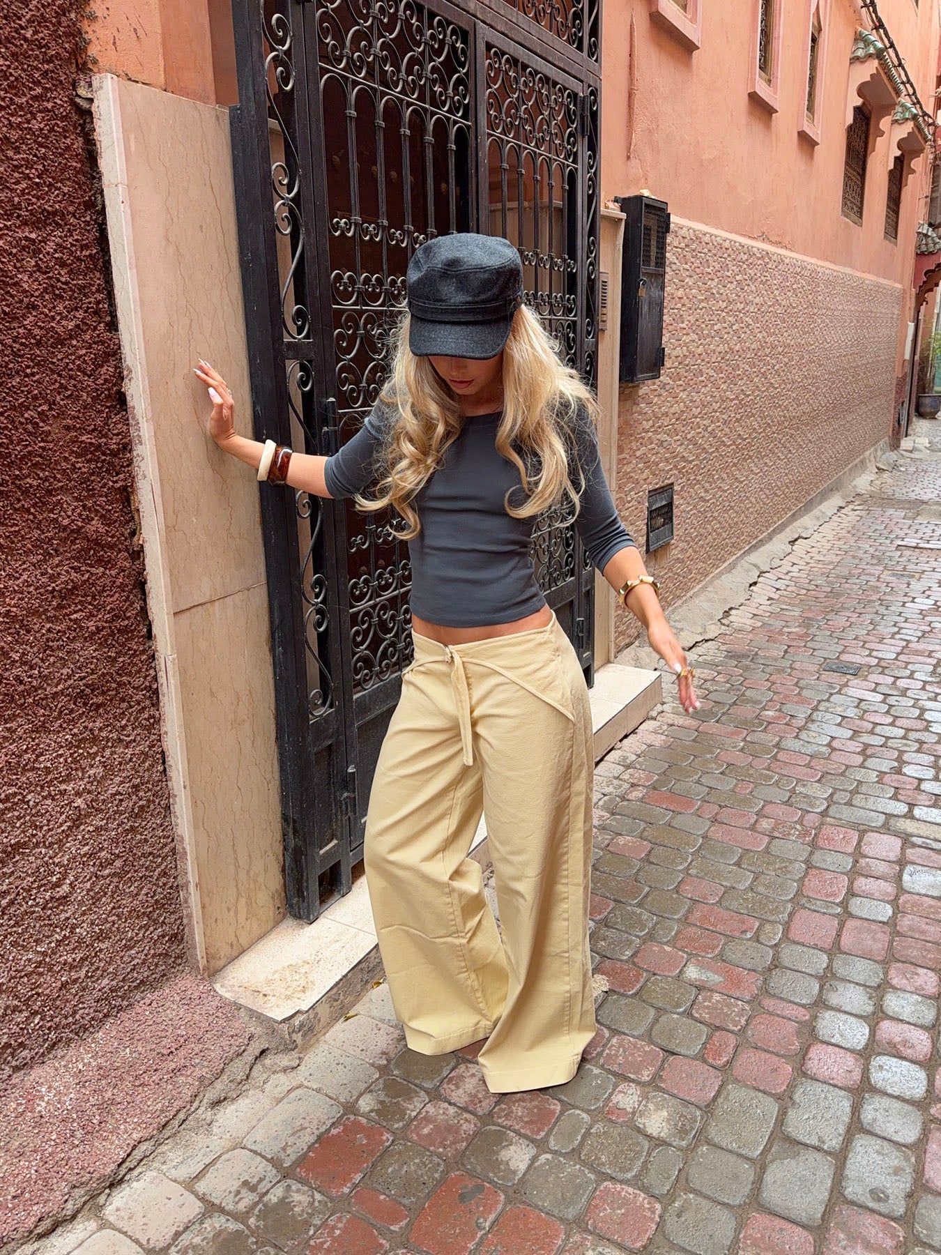 Fillina pants with belt - Yellow 4 Fillina pants with belt - Yellow