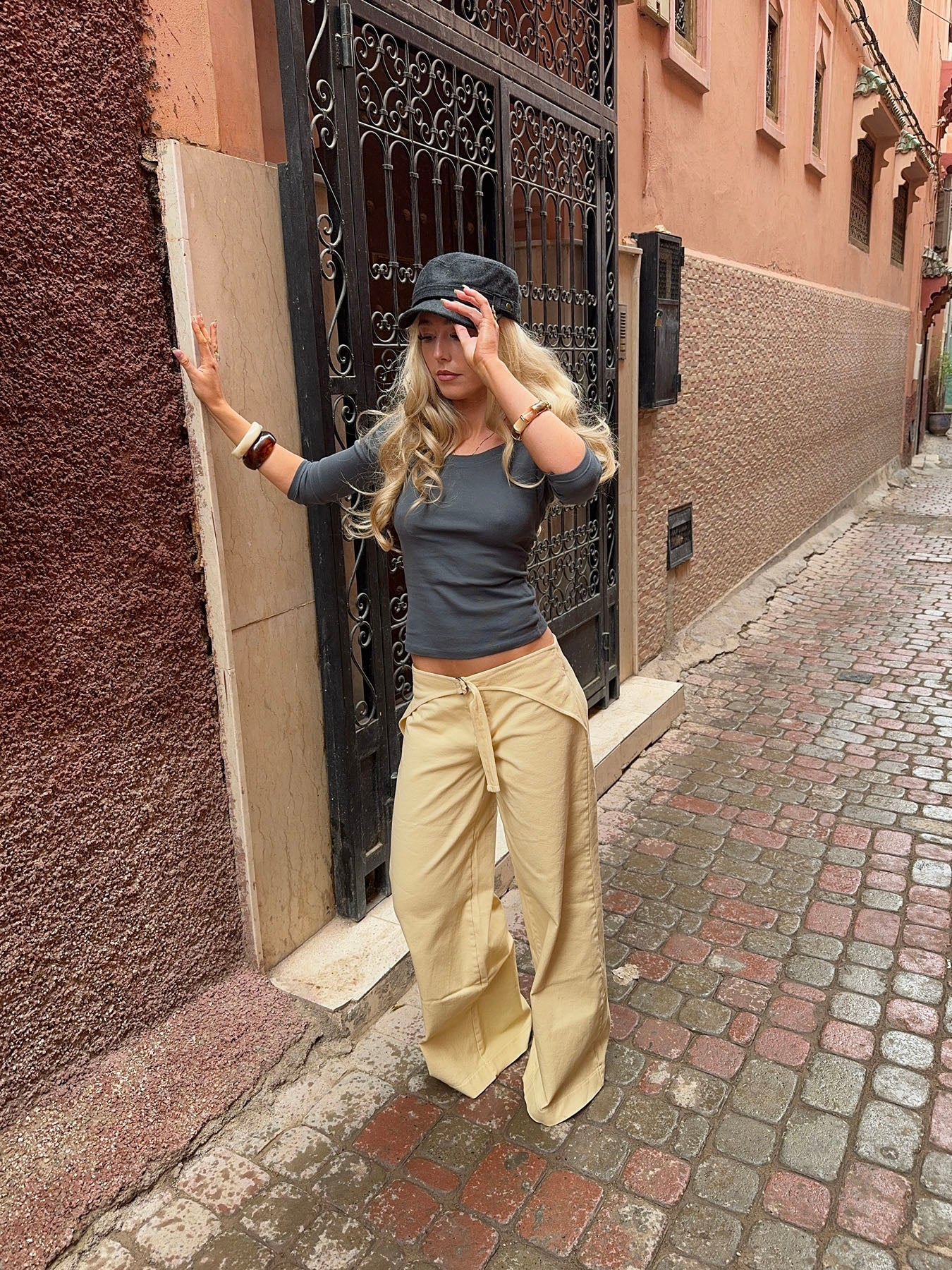 Fillina pants with belt - Yellow 7 Fillina pants with belt - Yellow