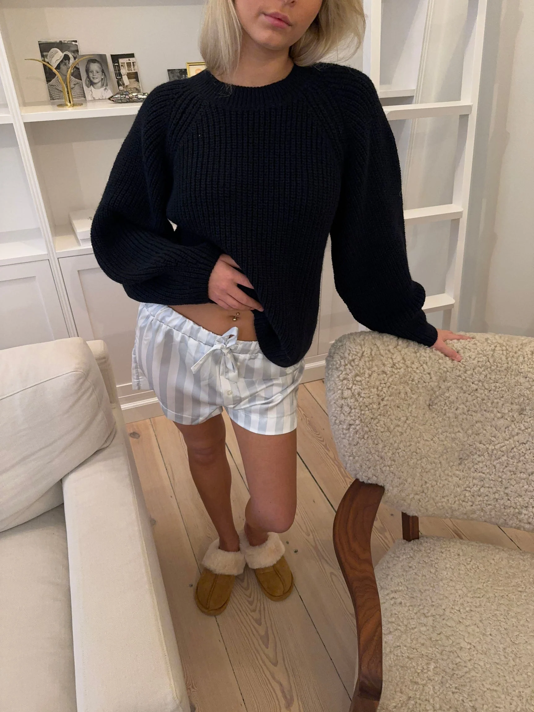 Finna pyjamas shorts with stripes - Light blue/white 3 Finna pyjamas shorts with stripes - Light blue/white