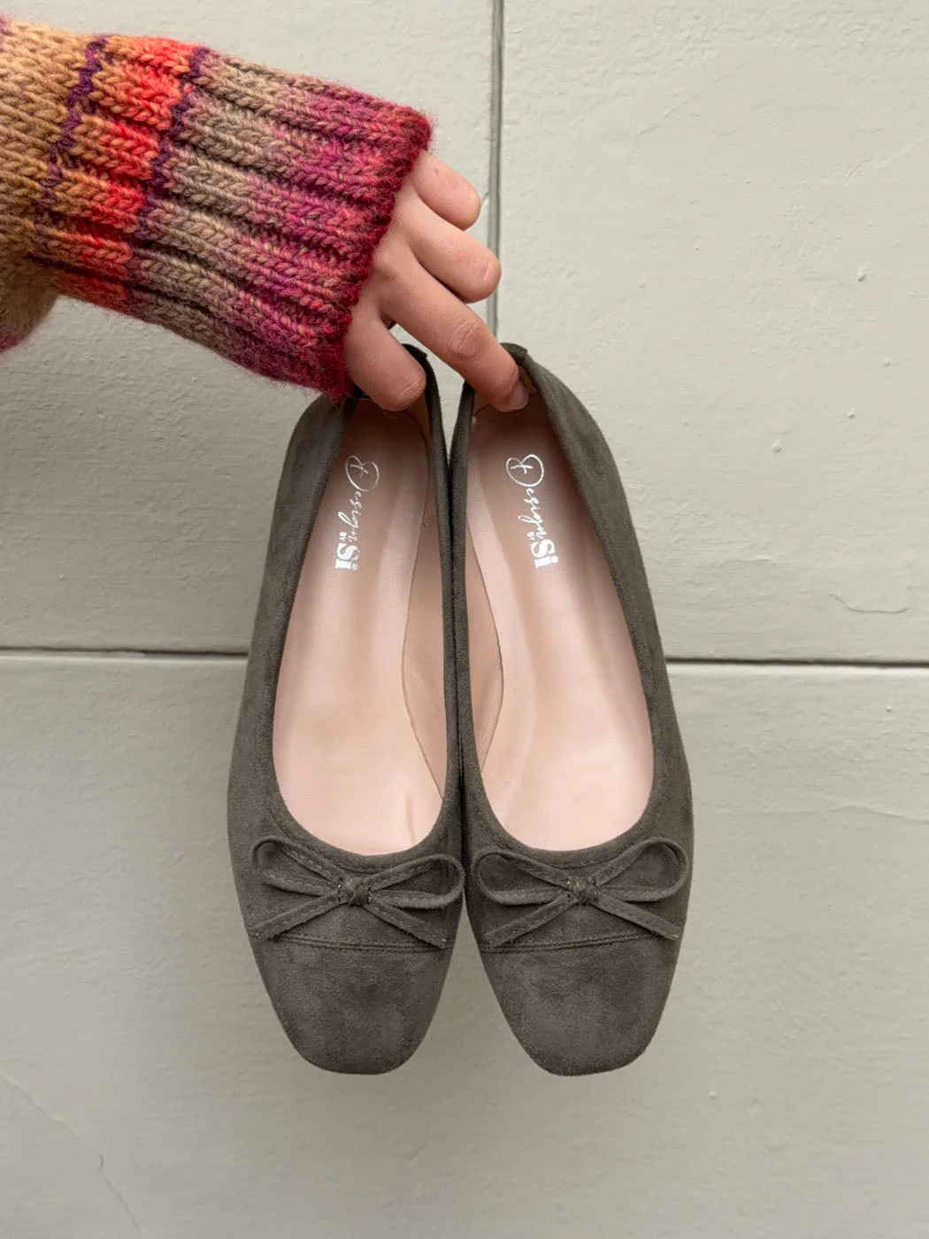 Fione suede ballerinas – Khaki 1 Fione suede ballerinas – Khaki