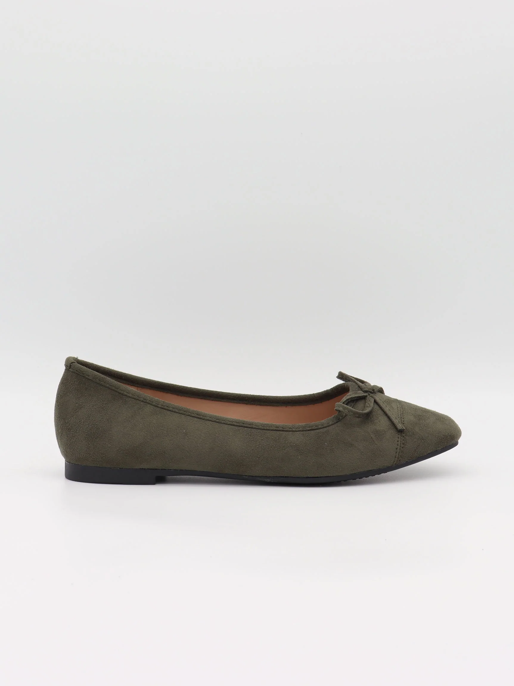 Fione suede ballerinas – Khaki 2 Fione suede ballerinas – Khaki