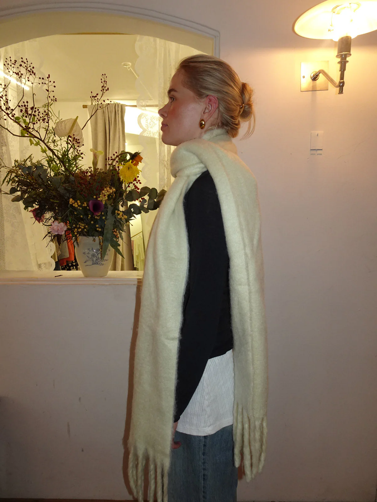 Gale scarf - Yellow/off white 5 Gale scarf - Yellow/off white