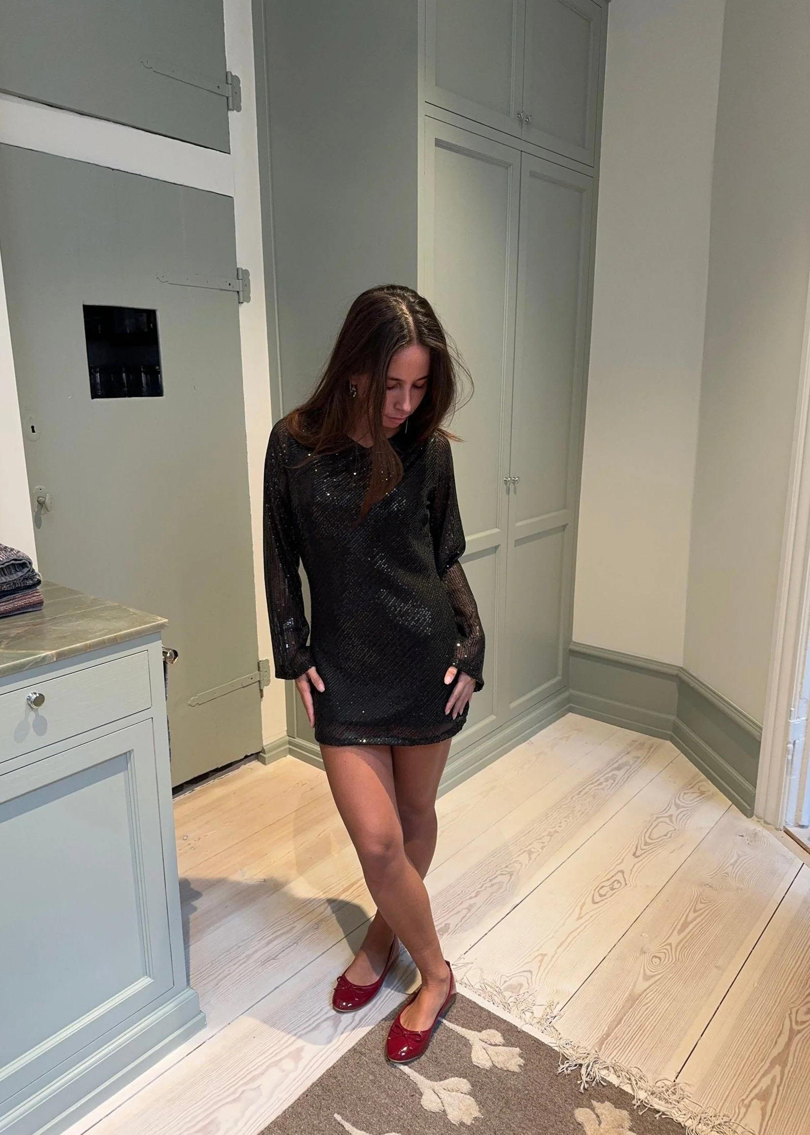Alberta sequin dress (petite) - Black 3 Alberta sequin dress (petite) - Black