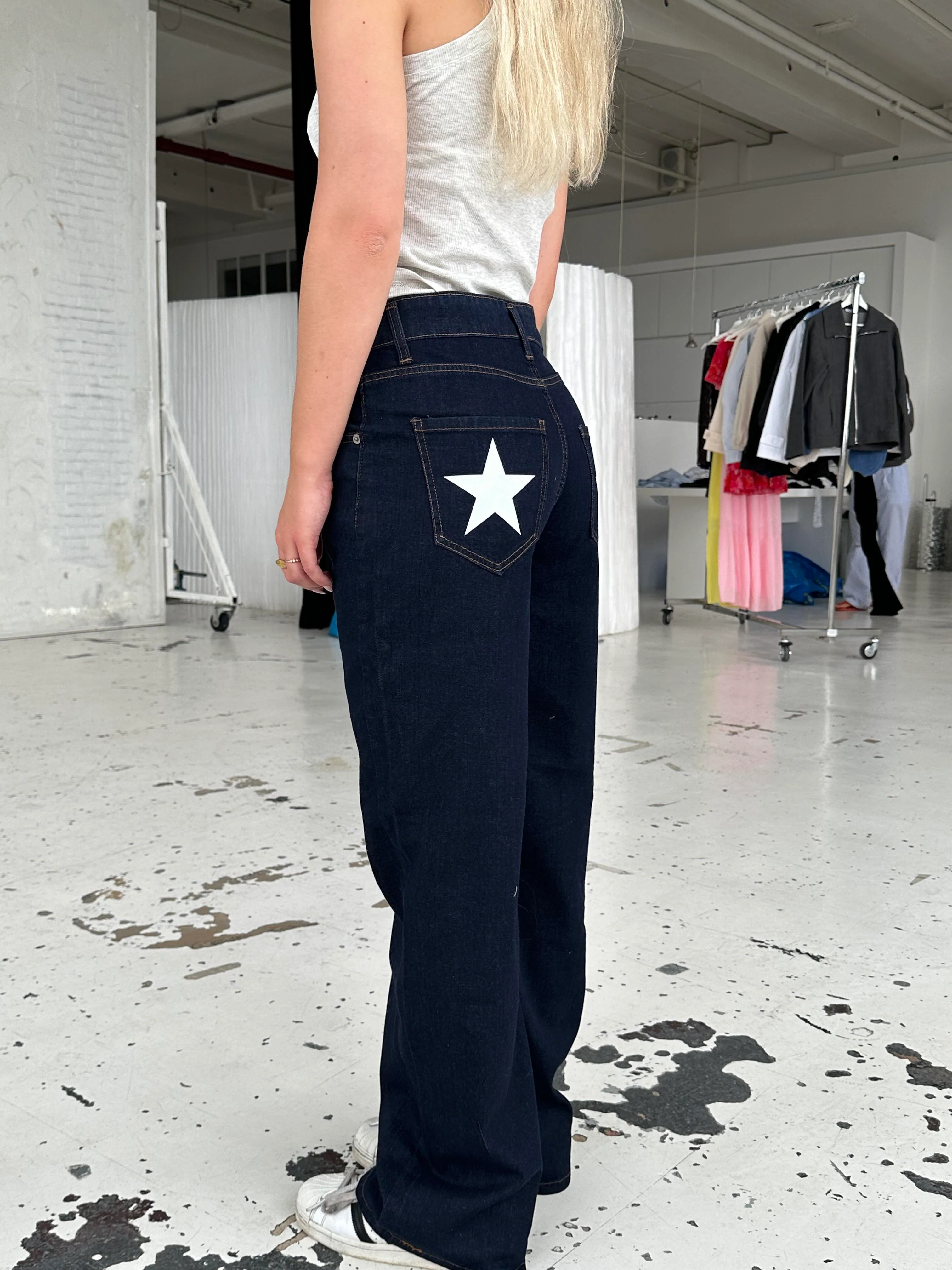 Oversized star jeans - White stars 10 Oversized star jeans - White stars