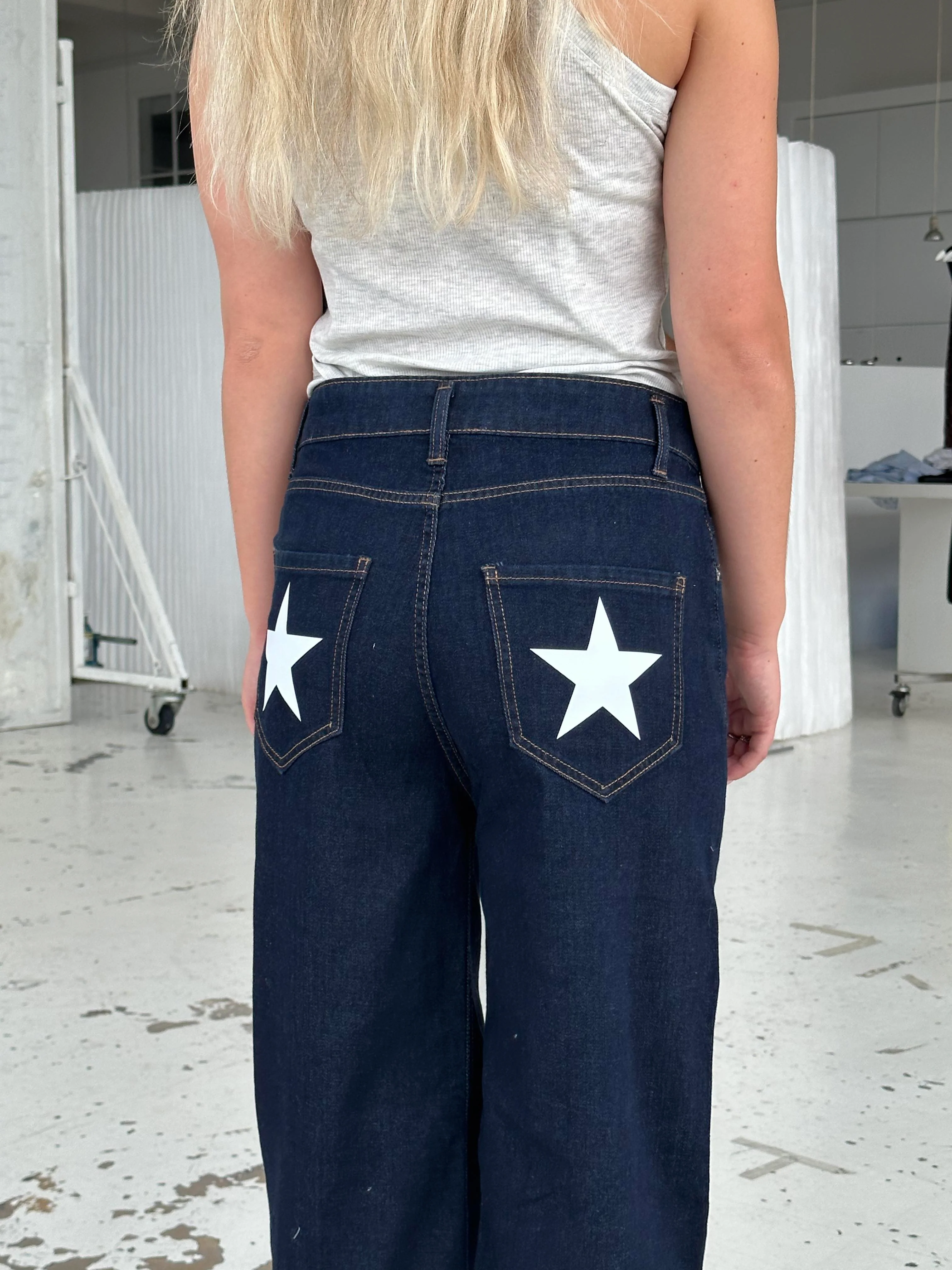 Oversized star jeans - White stars 11 Oversized star jeans - White stars