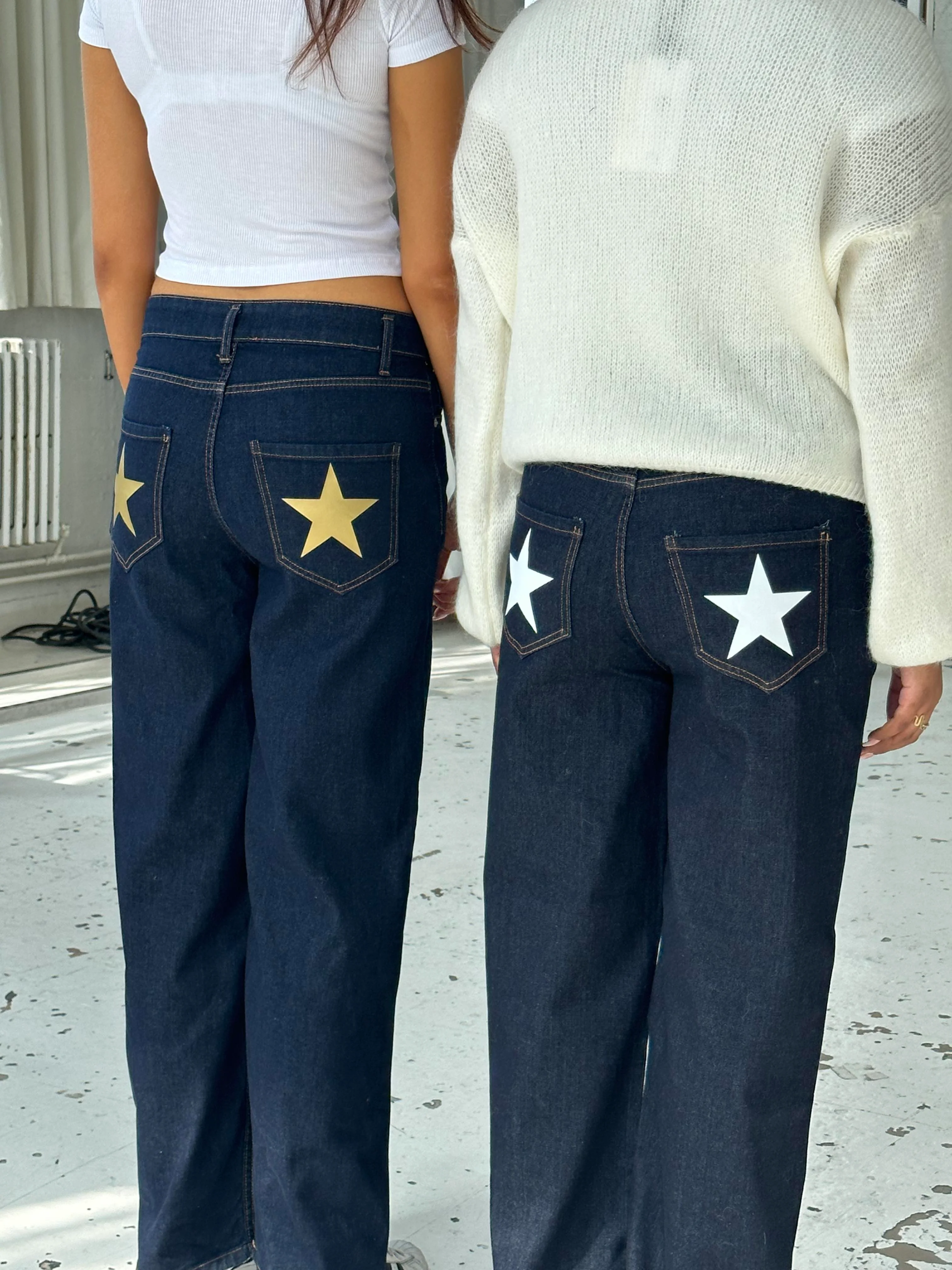 Oversized star jeans - White stars 20 Oversized star jeans - White stars