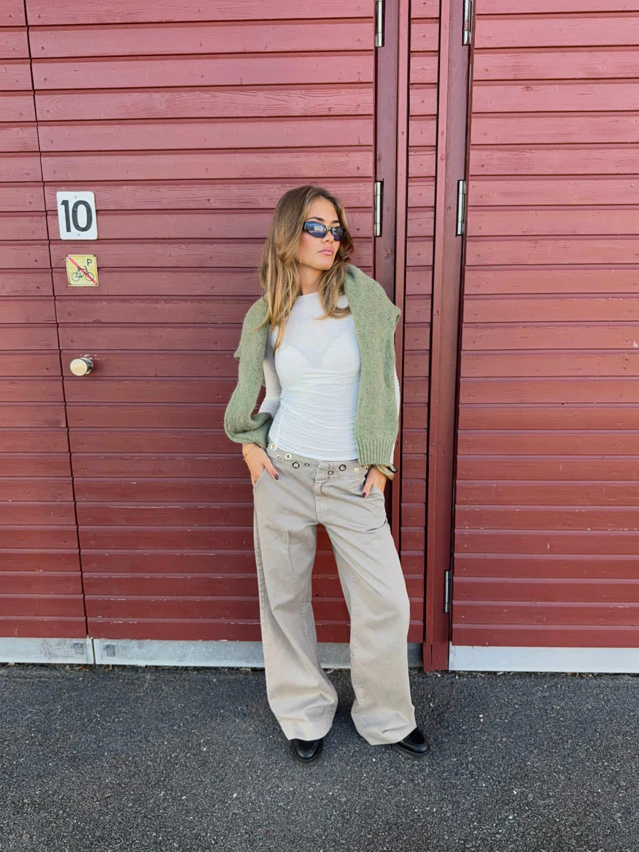 Tanija jeans with ring details – Beige 6 Tanija jeans with ring details – Beige