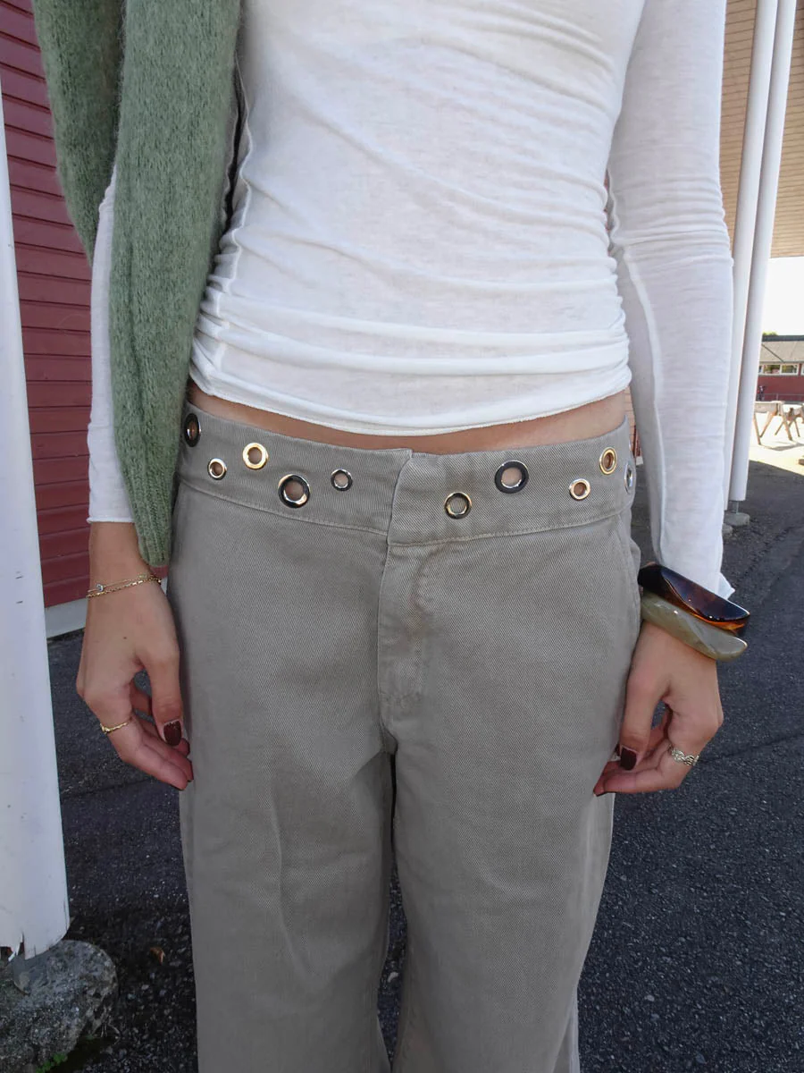 Tanija jeans with ring details – Beige 9 Tanija jeans with ring details – Beige