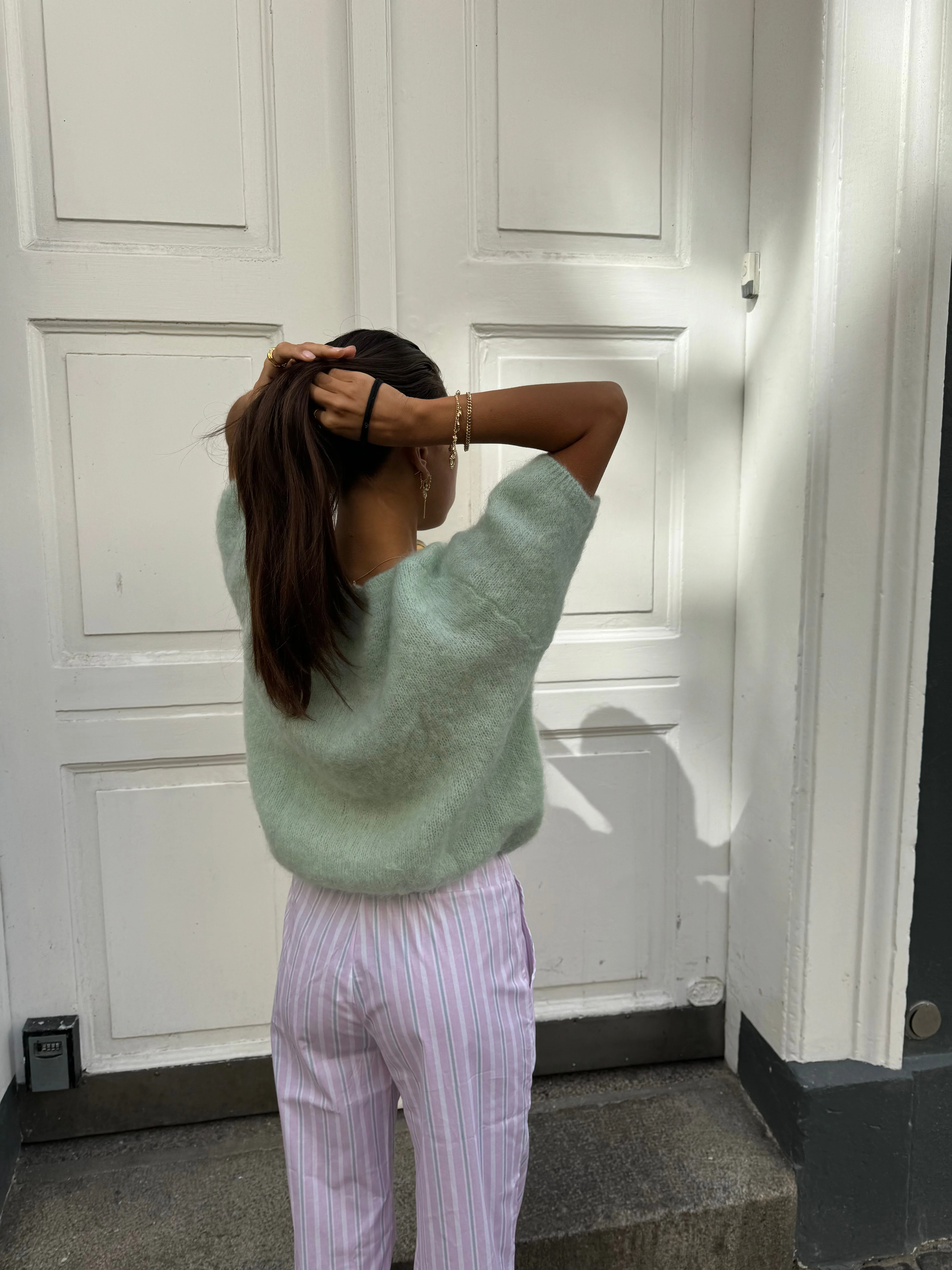 Olivia short-sleeved mohair cardigan - Mint green 6 Olivia short-sleeved mohair cardigan - Mint green
