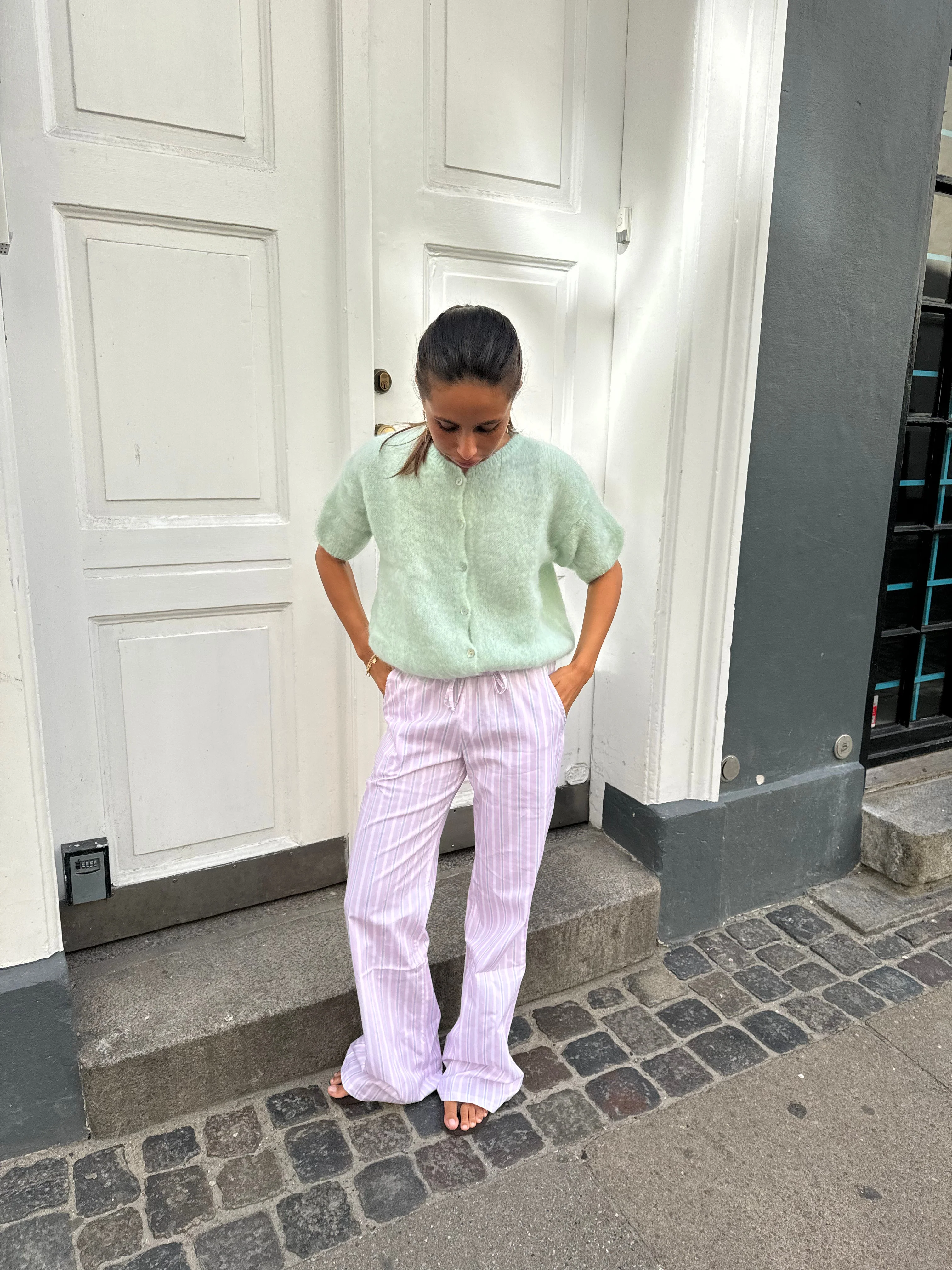 Olivia short-sleeved mohair cardigan - Mint green 4 Olivia short-sleeved mohair cardigan - Mint green