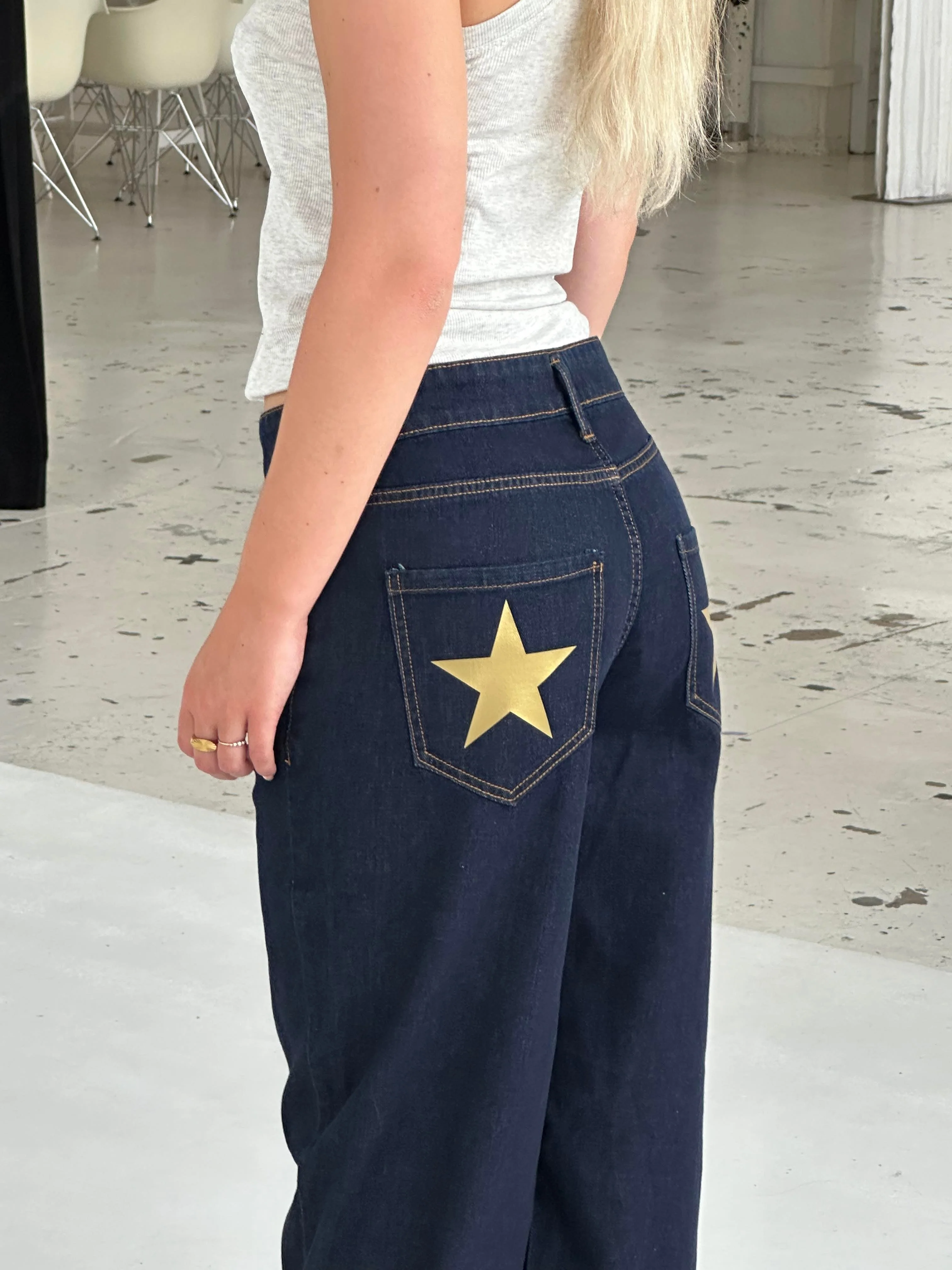 Oversized star jeans - Gold stars 9 Oversized star jeans - Gold stars