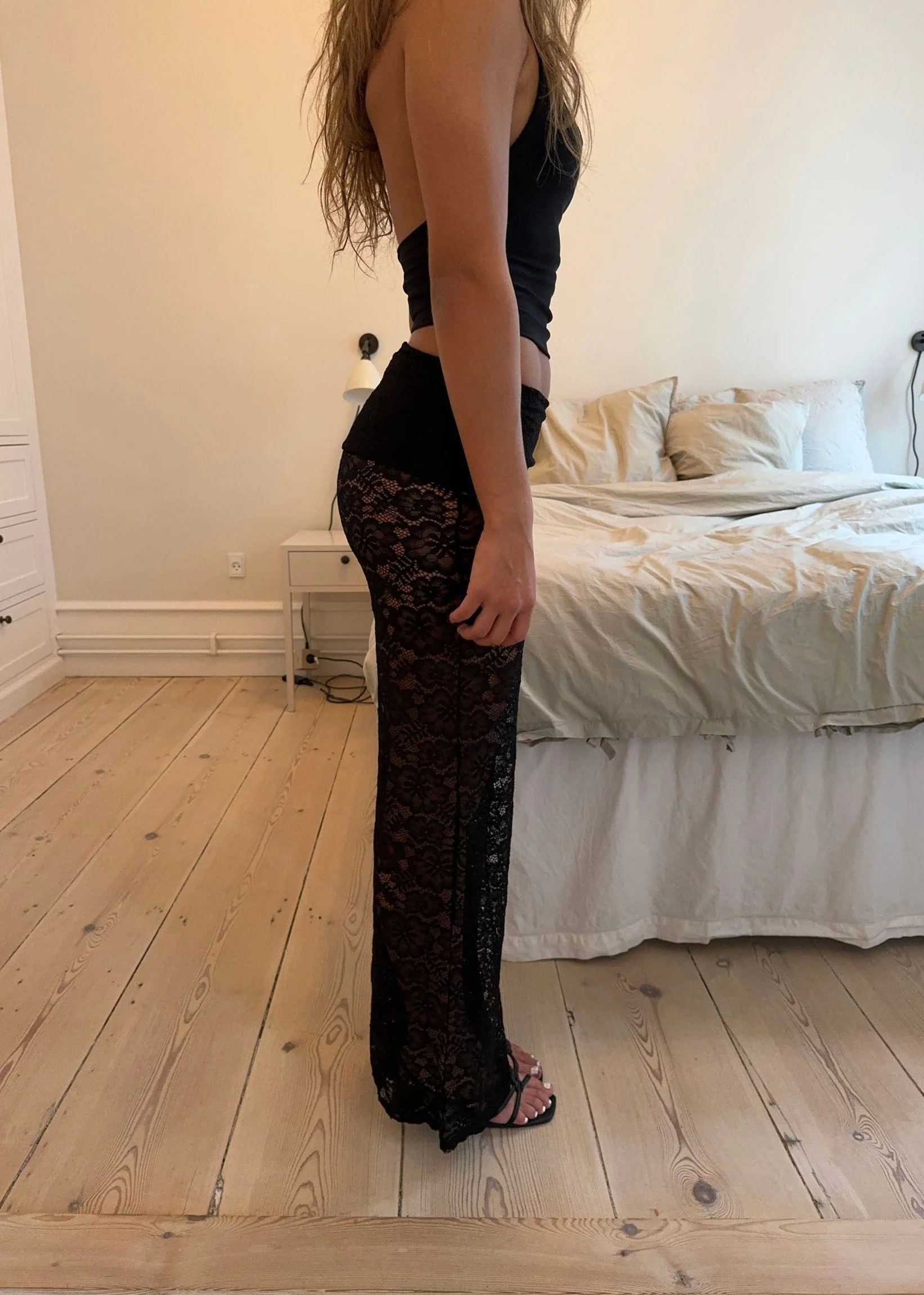 Marly lace pants with trim - Black 11 Marly lace pants with trim - Black