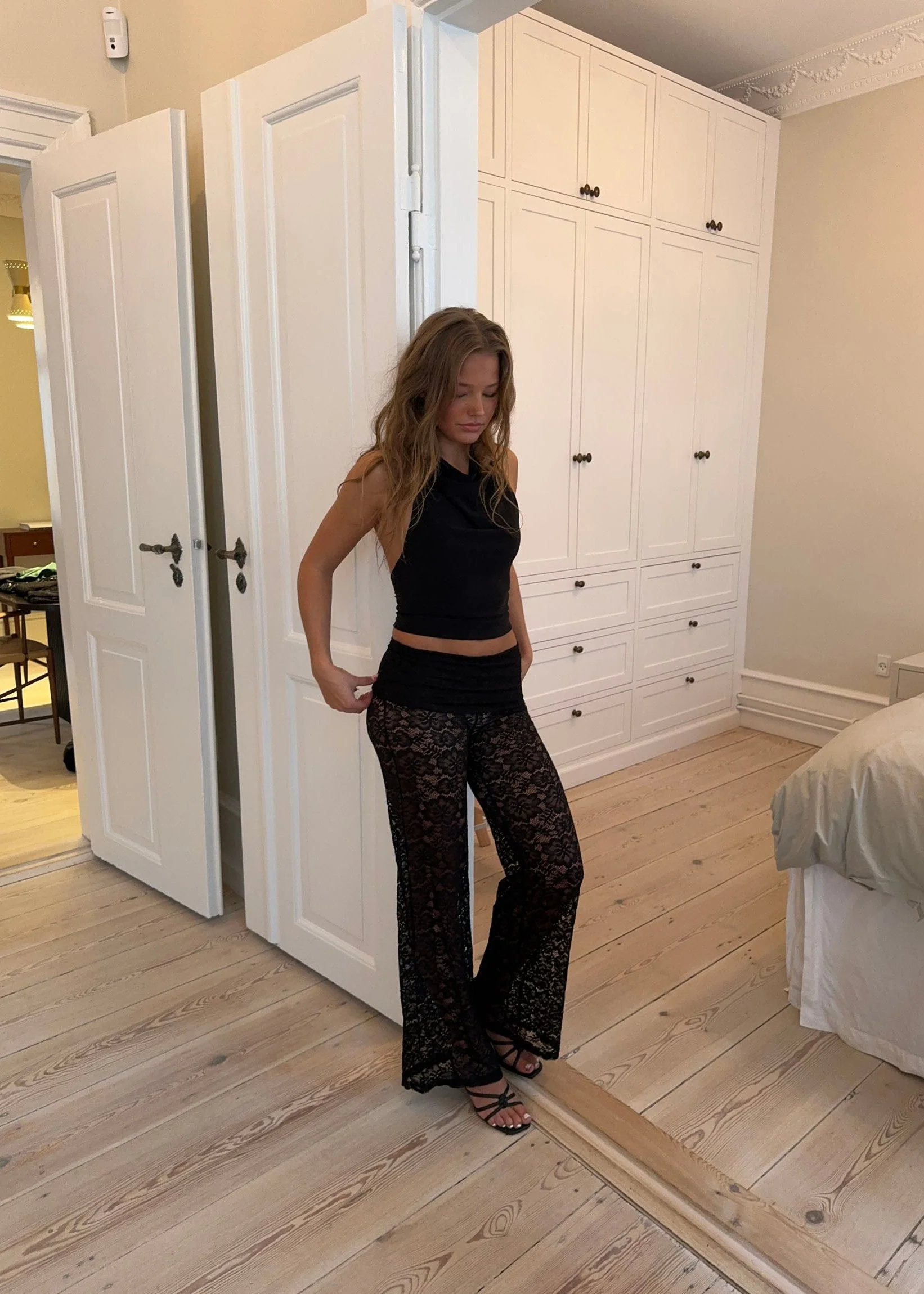 Marly lace pants with trim - Black 12 Marly lace pants with trim - Black