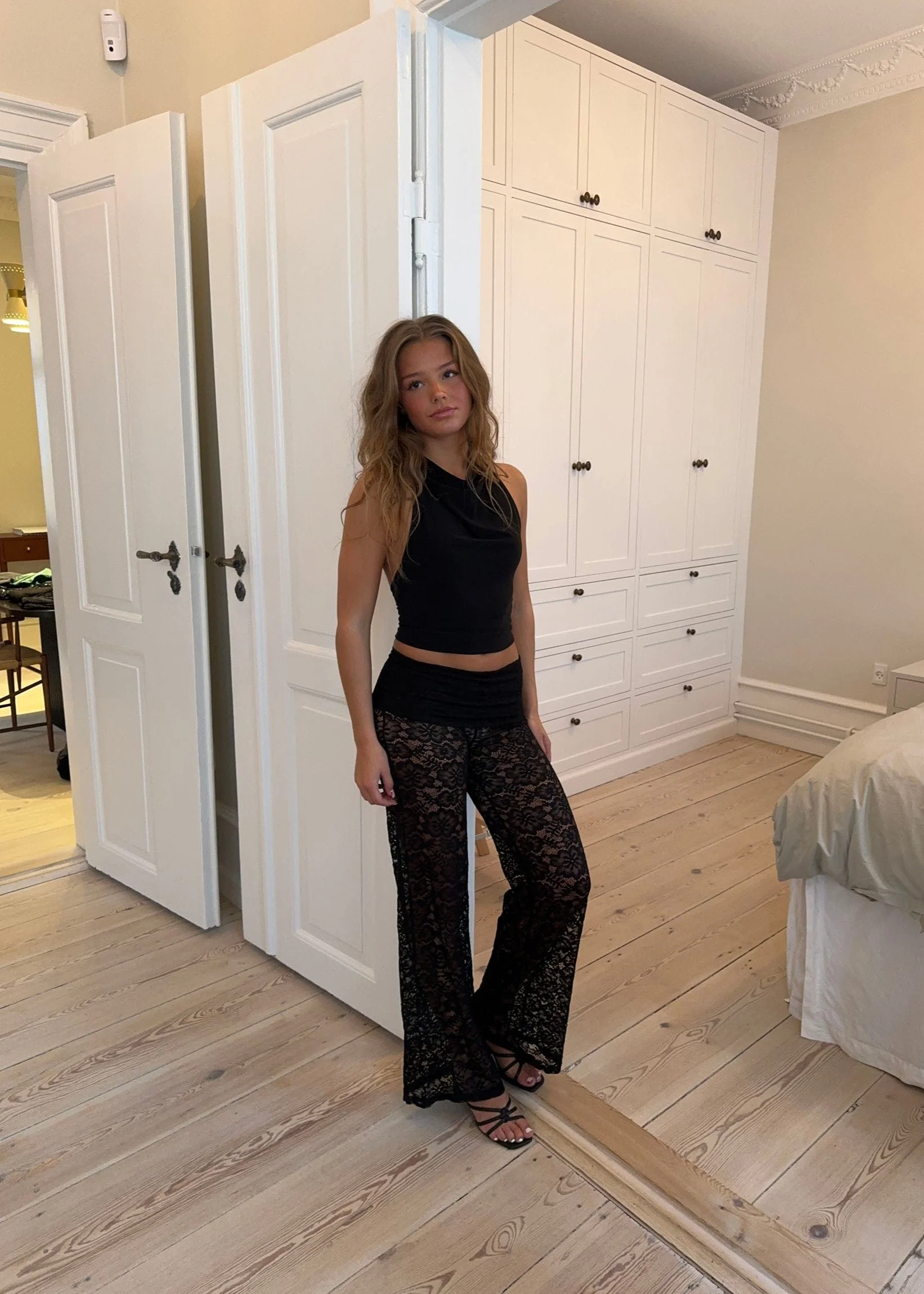 Marly lace pants with trim - Black 6 Marly lace pants with trim - Black