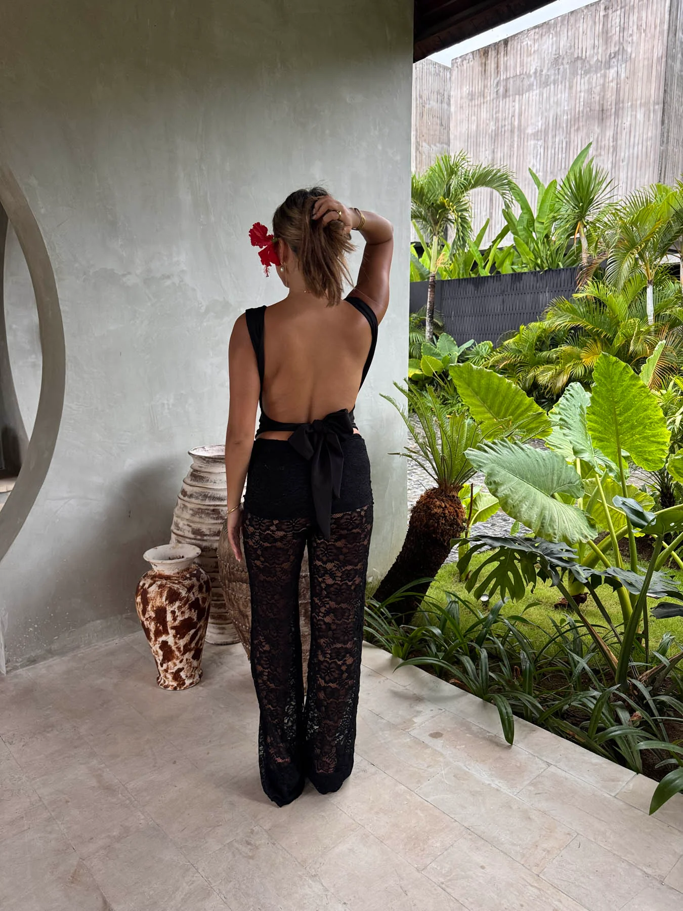 Marly lace pants with trim - Black 9 Marly lace pants with trim - Black