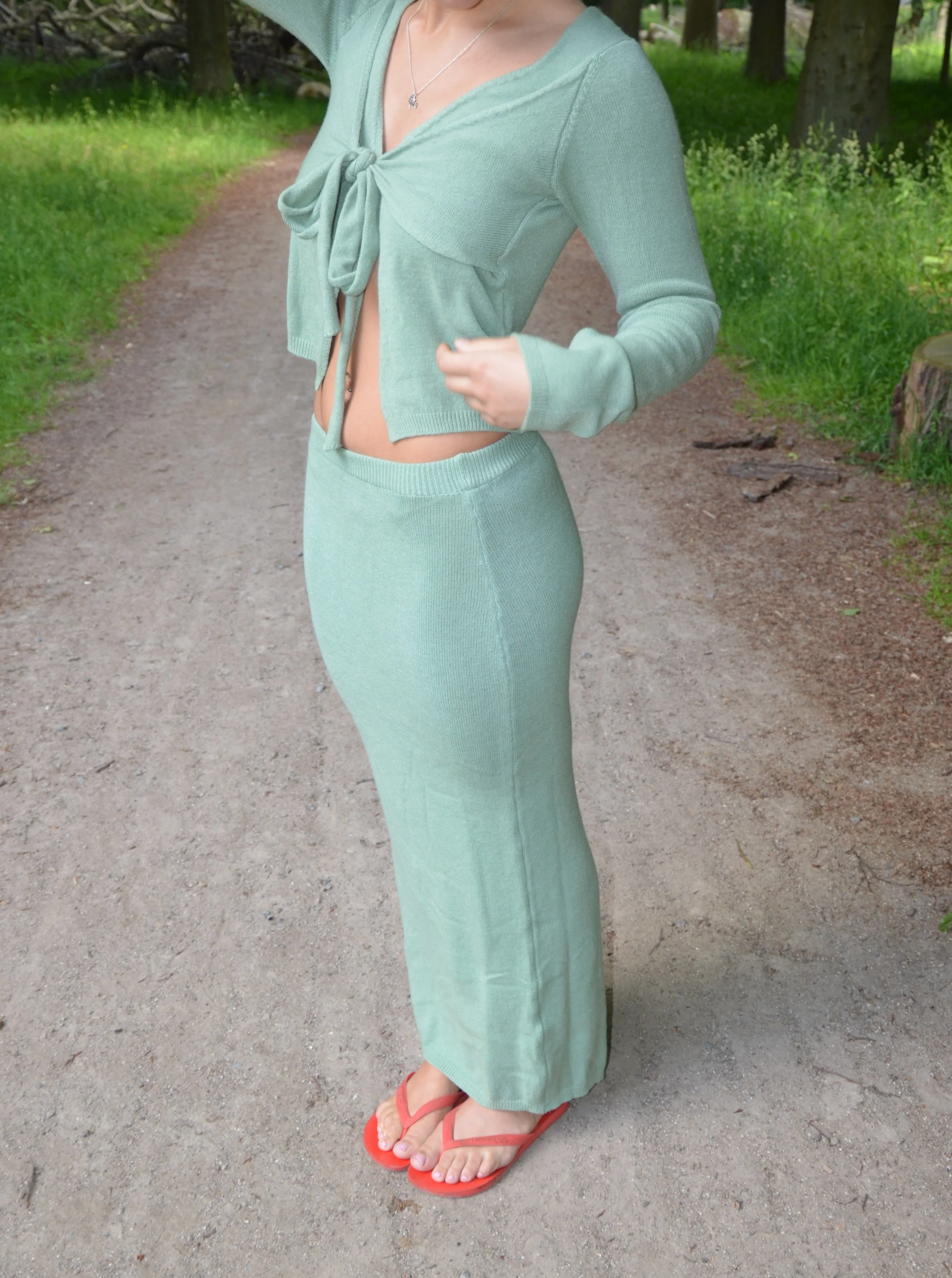 Ines knitted maxi skirt - Dusty green 10 Ines knitted maxi skirt - Dusty green