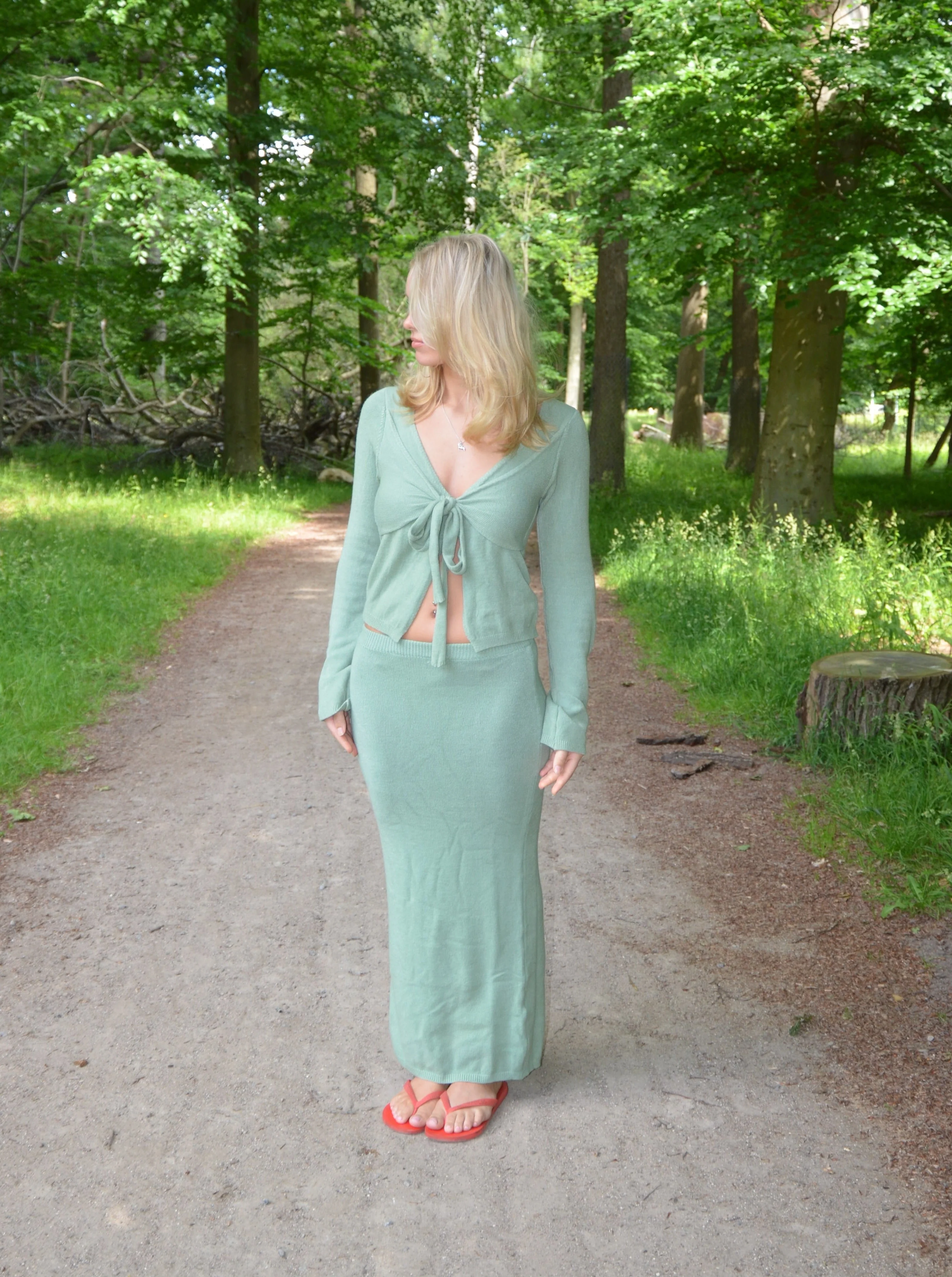 Ines knitted maxi skirt - Dusty green 9 Ines knitted maxi skirt - Dusty green