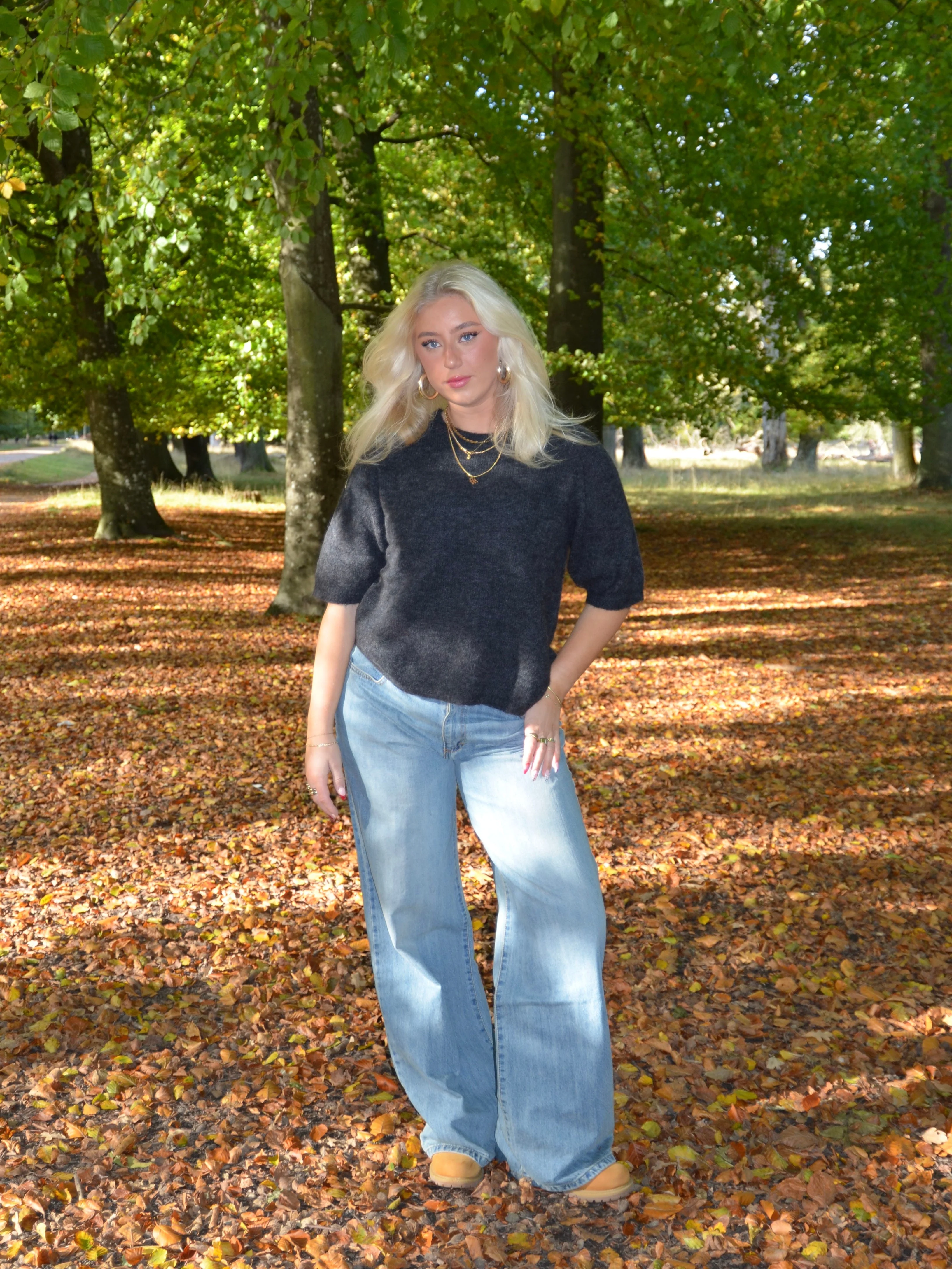 Isabell three-quarter sleeve knit - Dark grey 4 Isabell three-quarter sleeve knit - Dark grey