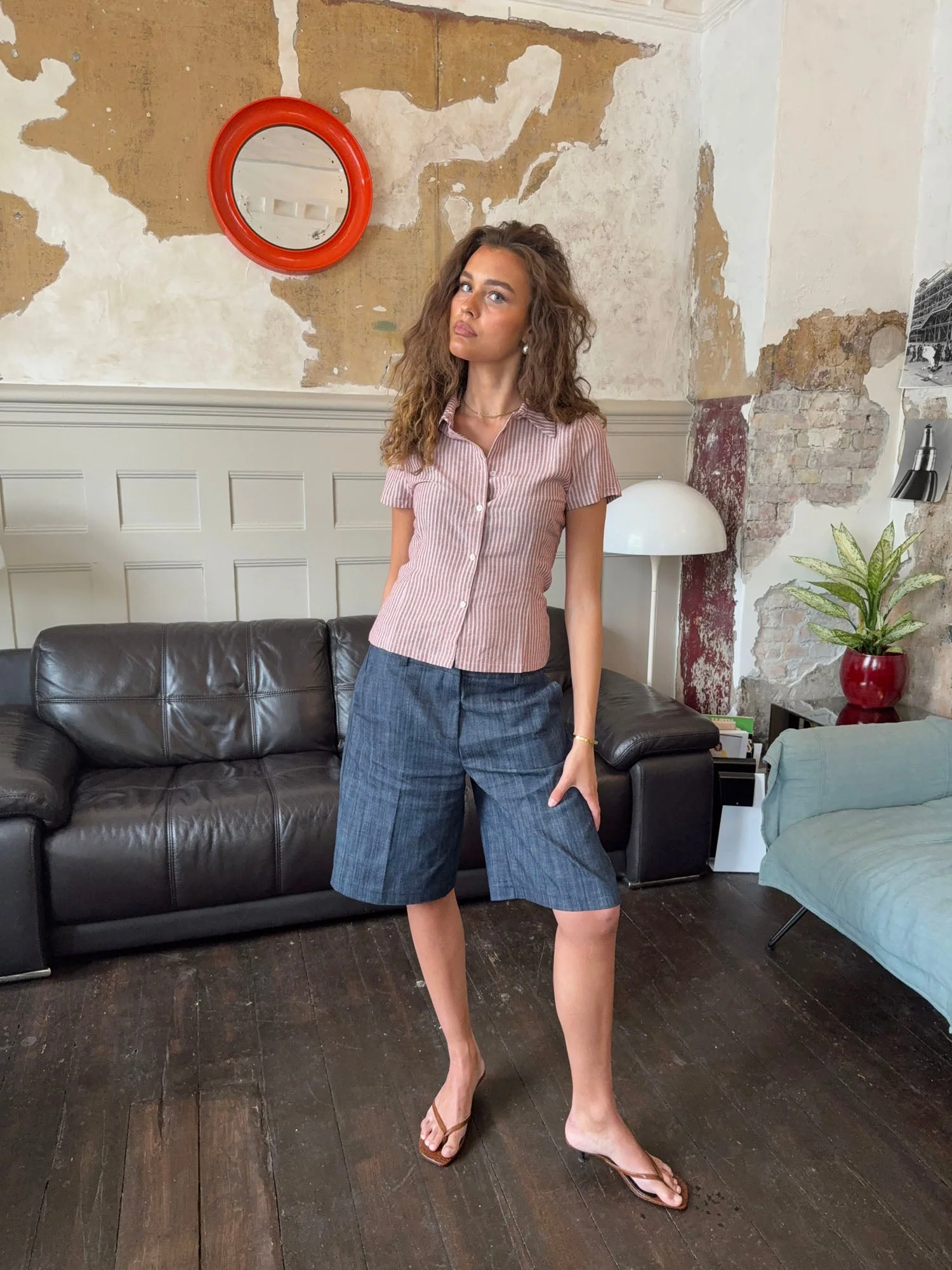 Josephine fitted shirt with short sleeves - Red/white 10 Josephine fitted shirt with short sleeves - Red/white