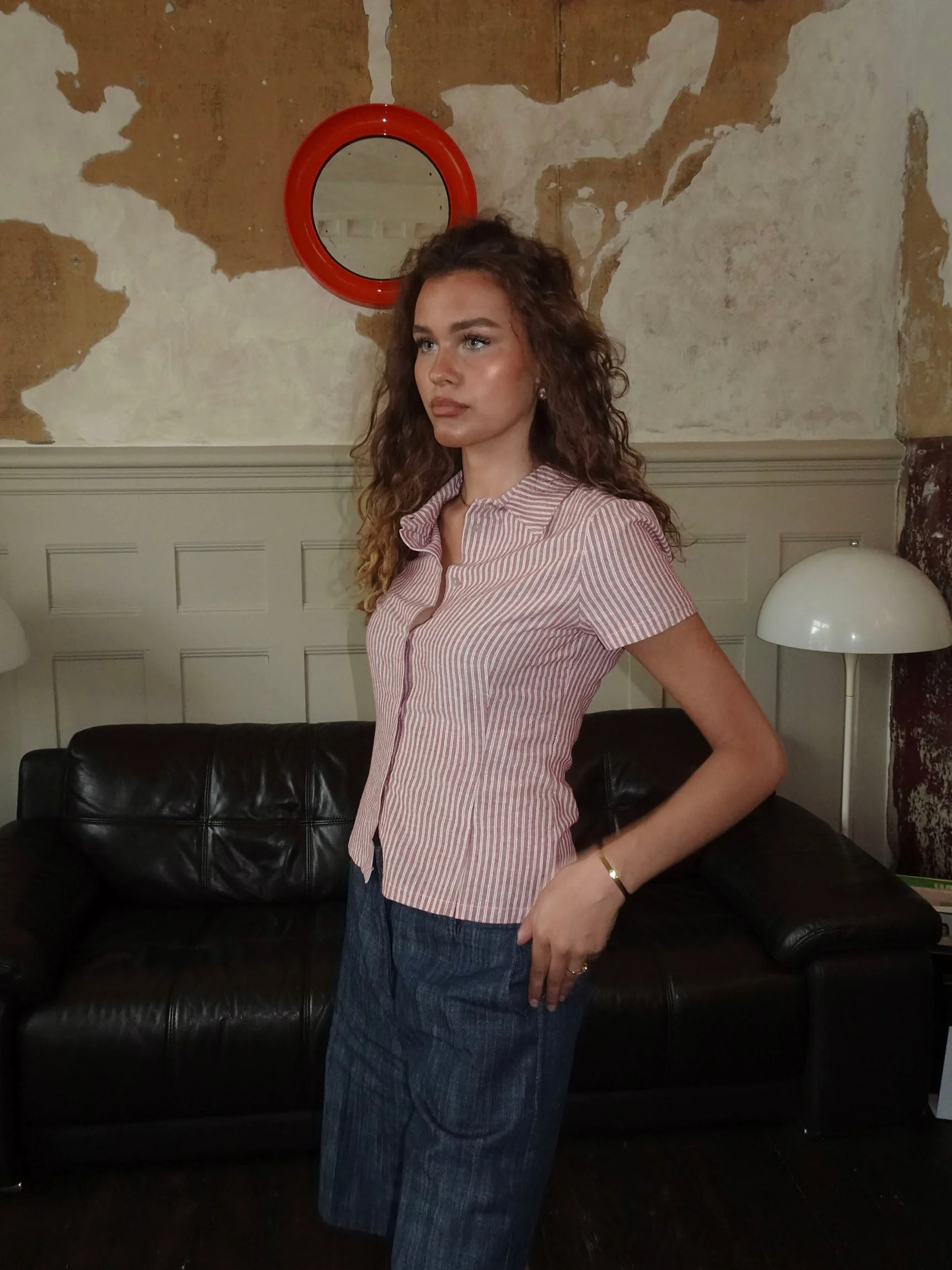 Josephine fitted shirt with short sleeves - Red/white 11 Josephine fitted shirt with short sleeves - Red/white